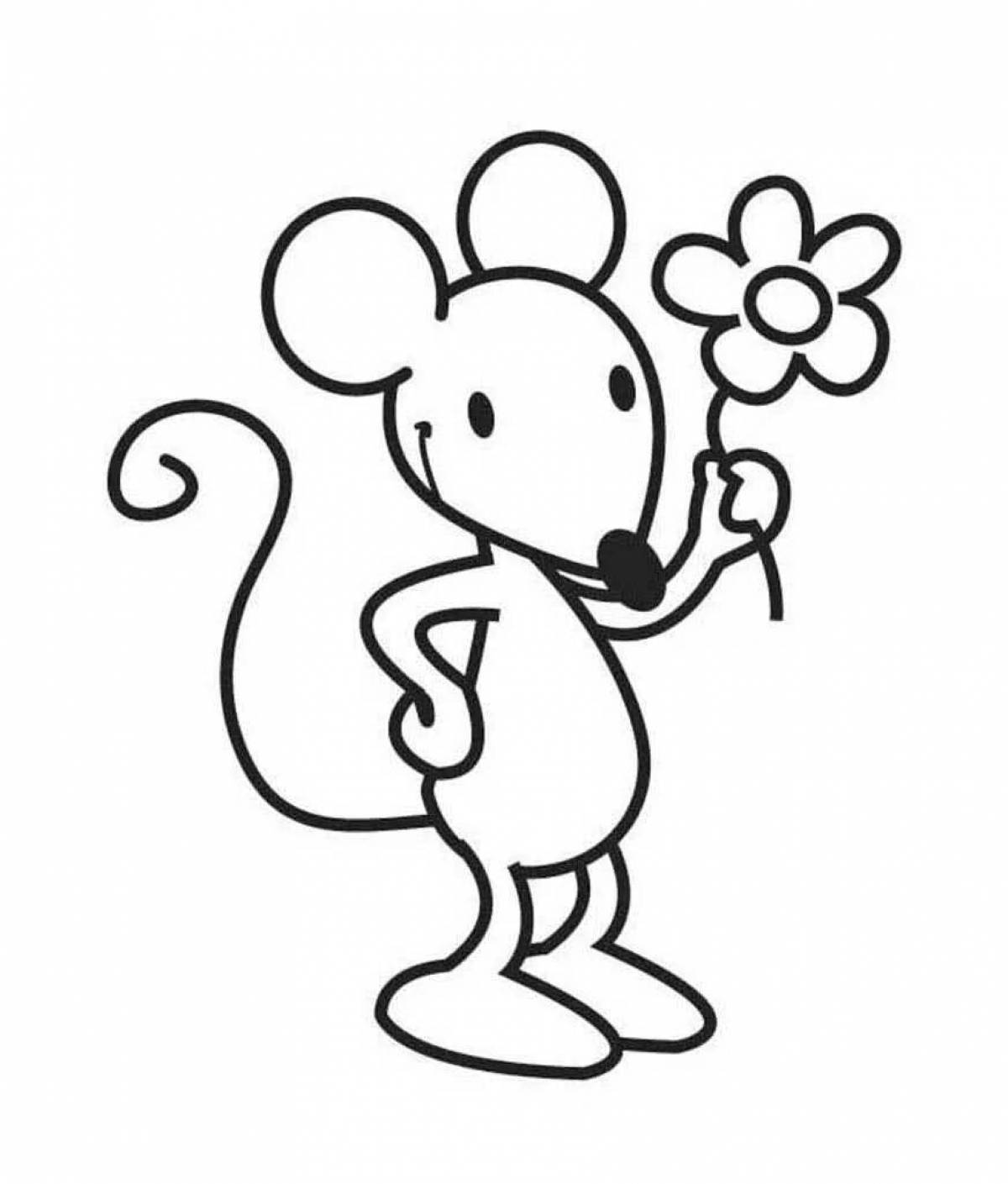 Colorful drawing of a mouse