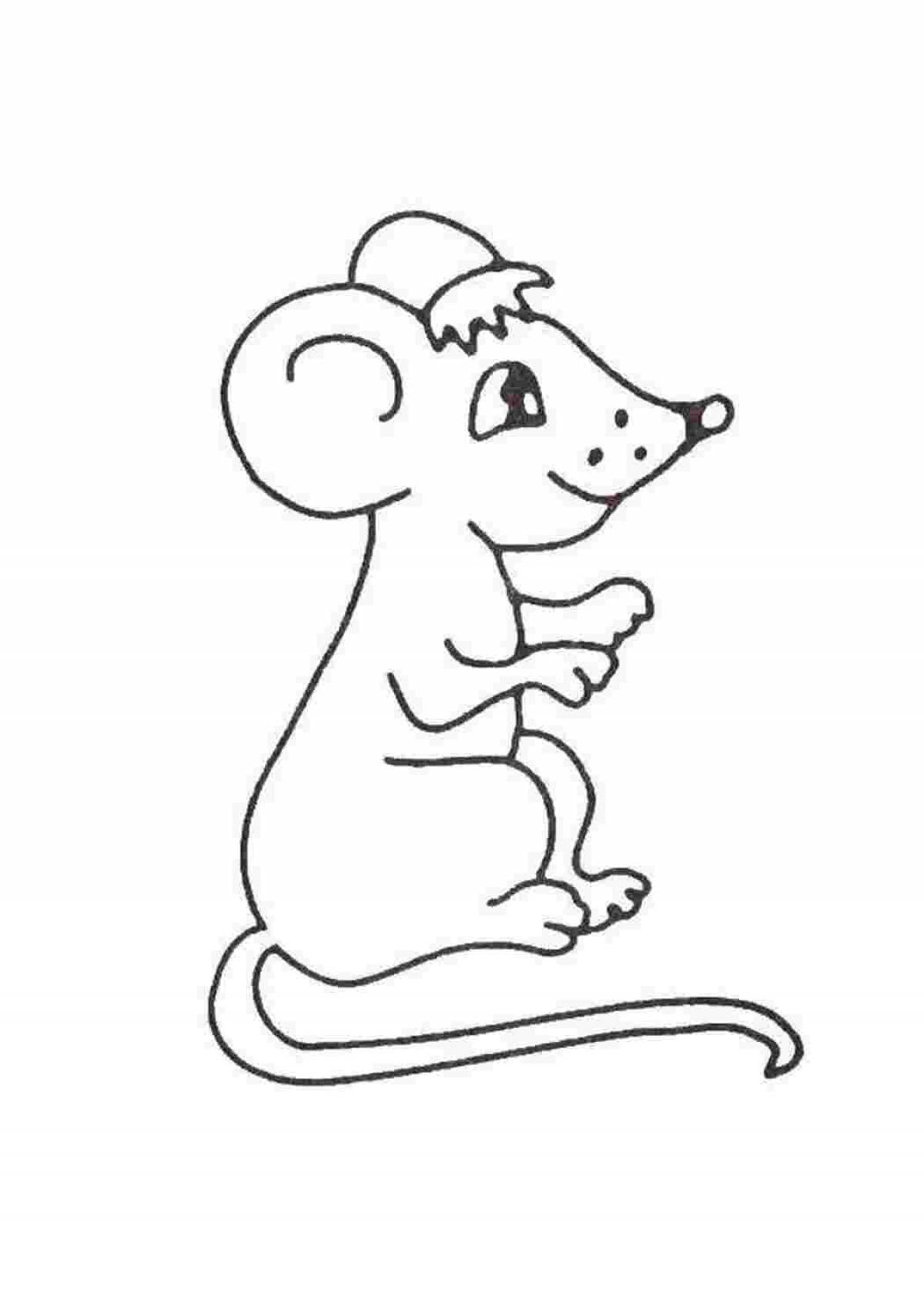 Cute mouse coloring picture