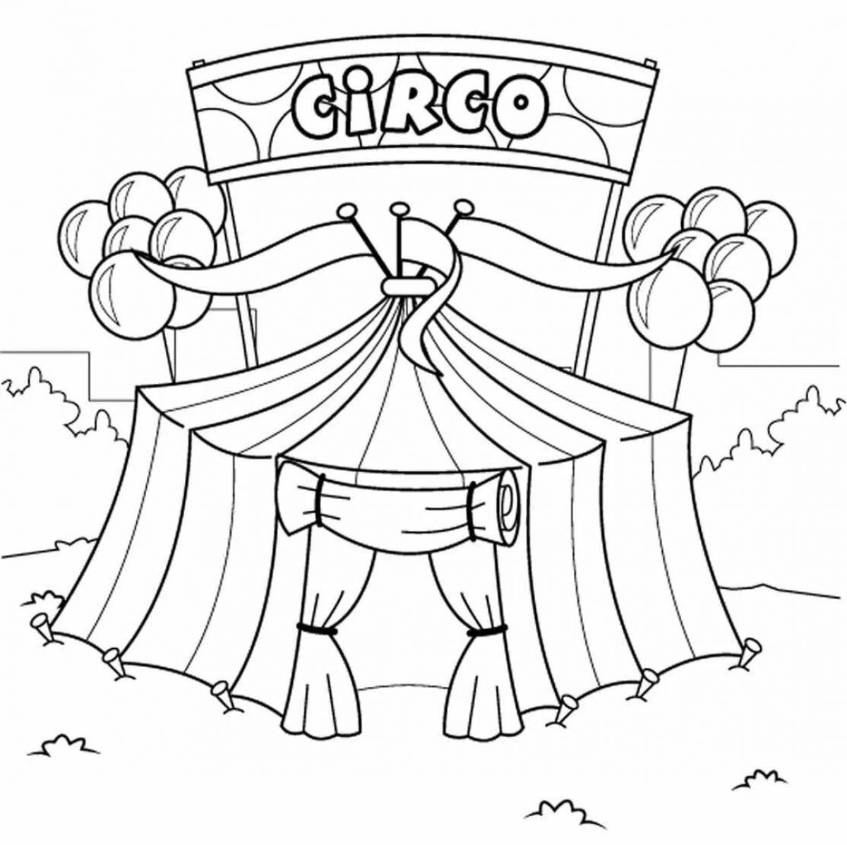Glowing circus coloring page