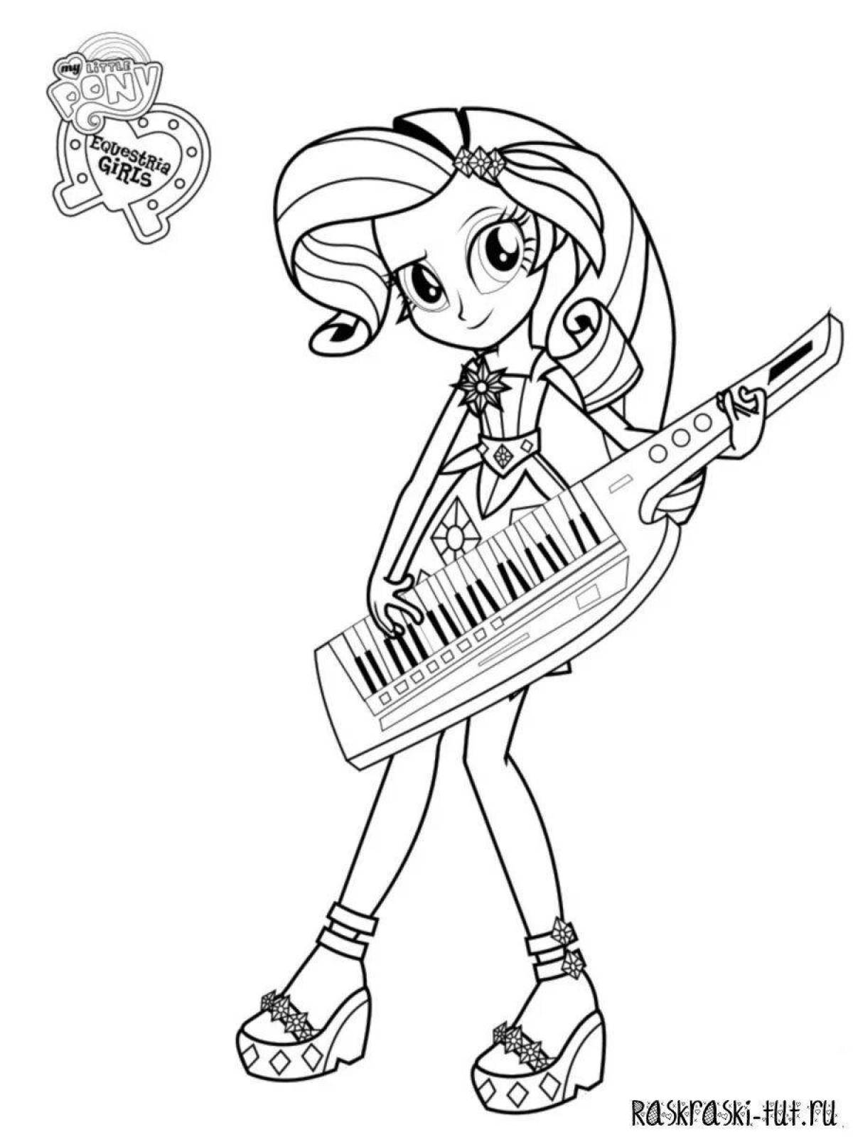 Coloring page happy equestria girls