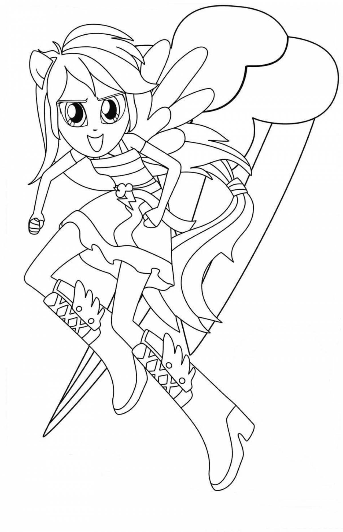 Coloring page adorable equestria girls