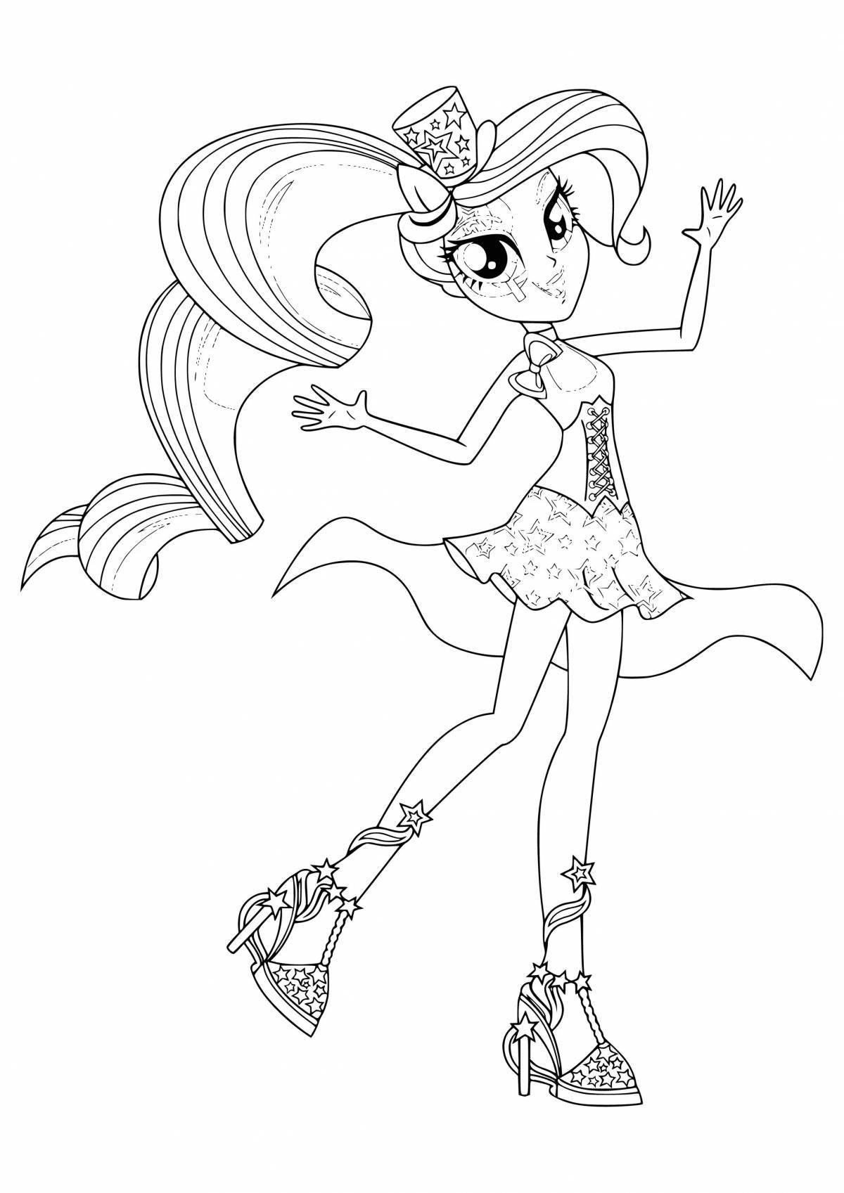Playful equestria girls coloring page