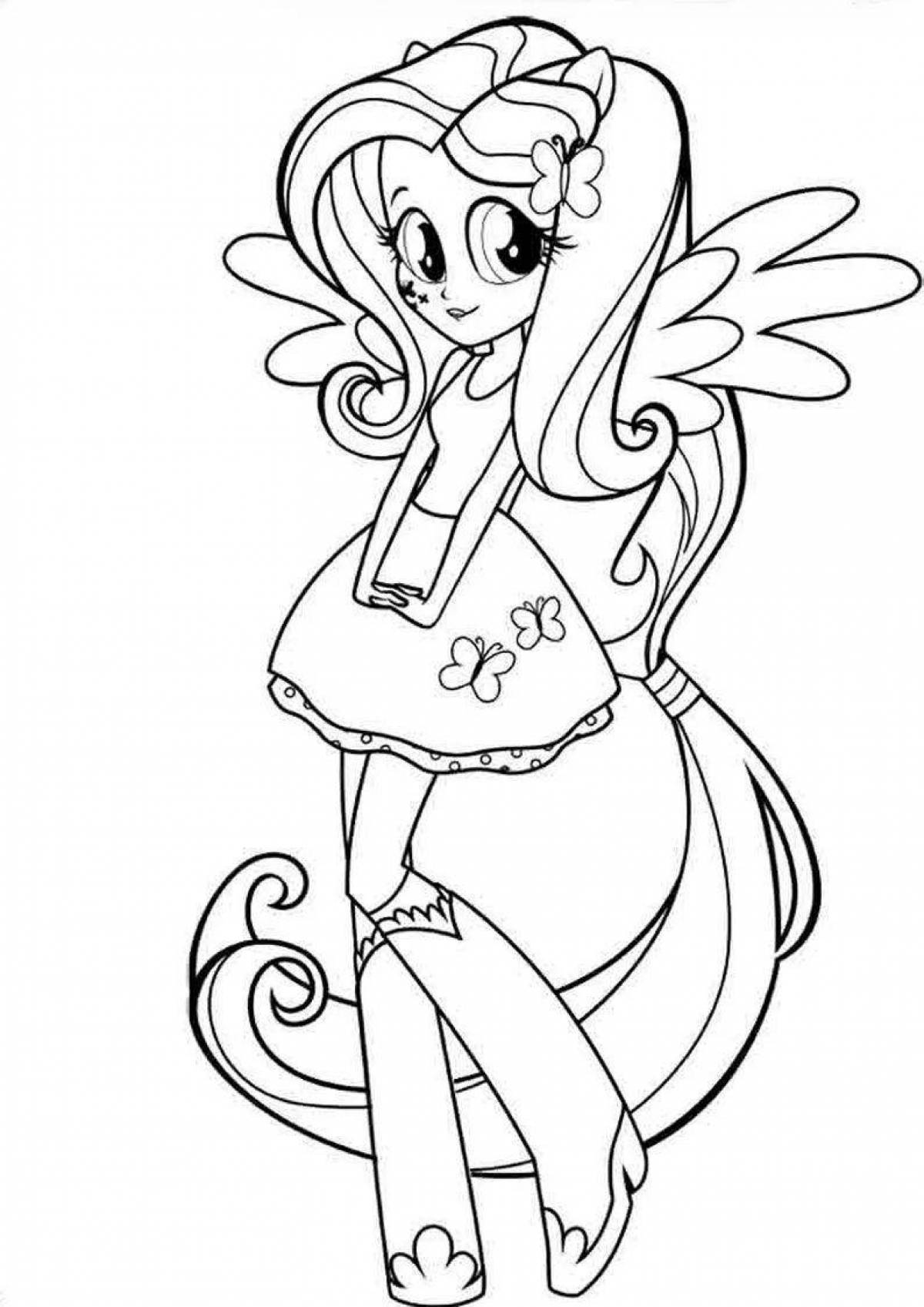 Jovial equestria girls coloring page