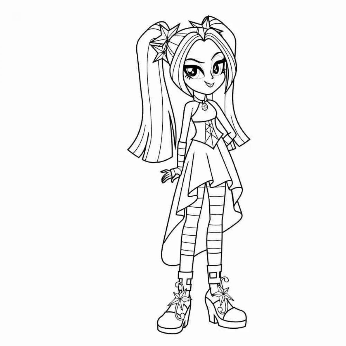 Coloring page blissful equestria girls