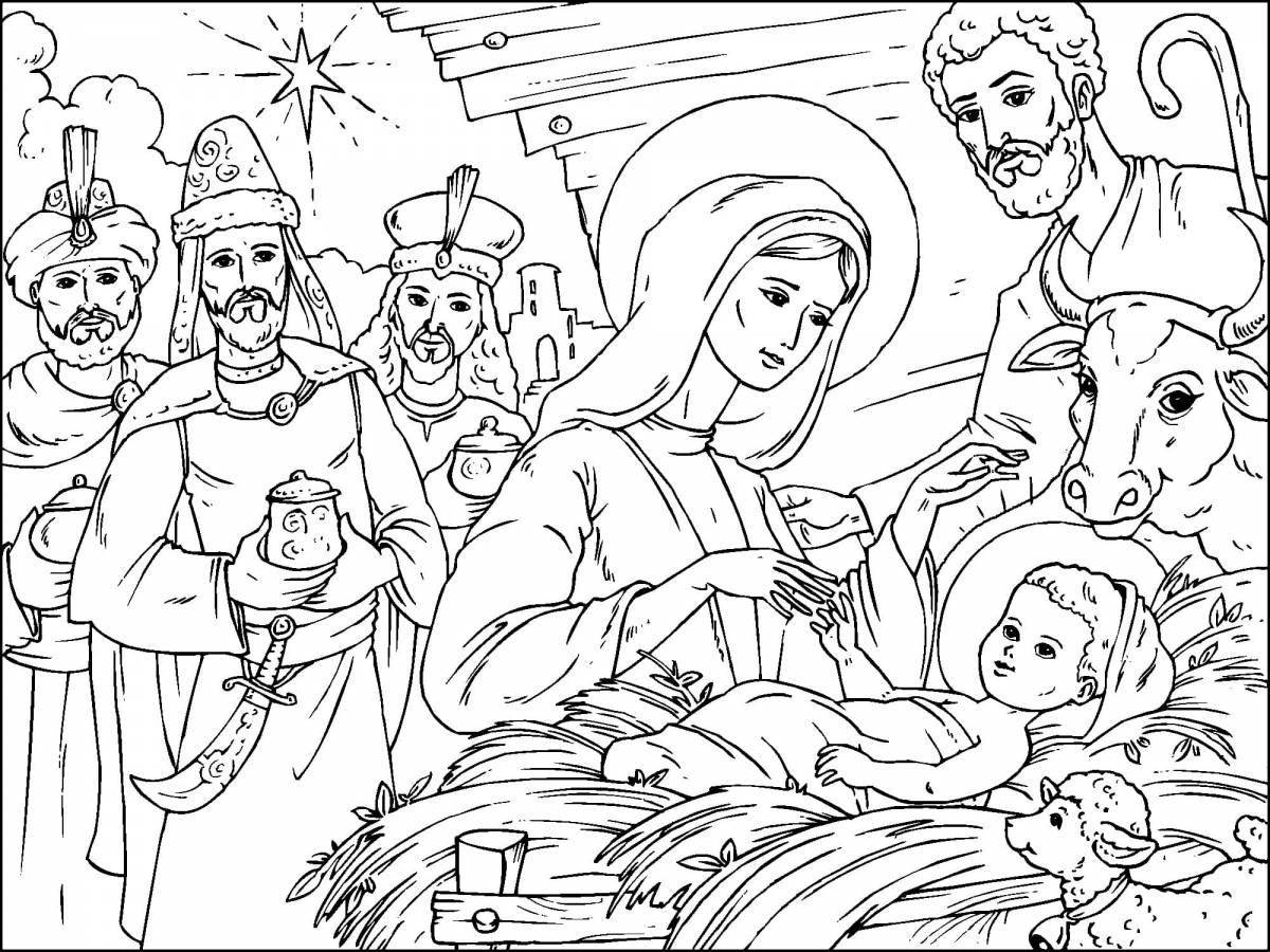 Светящаяся раскраска младенец иисус