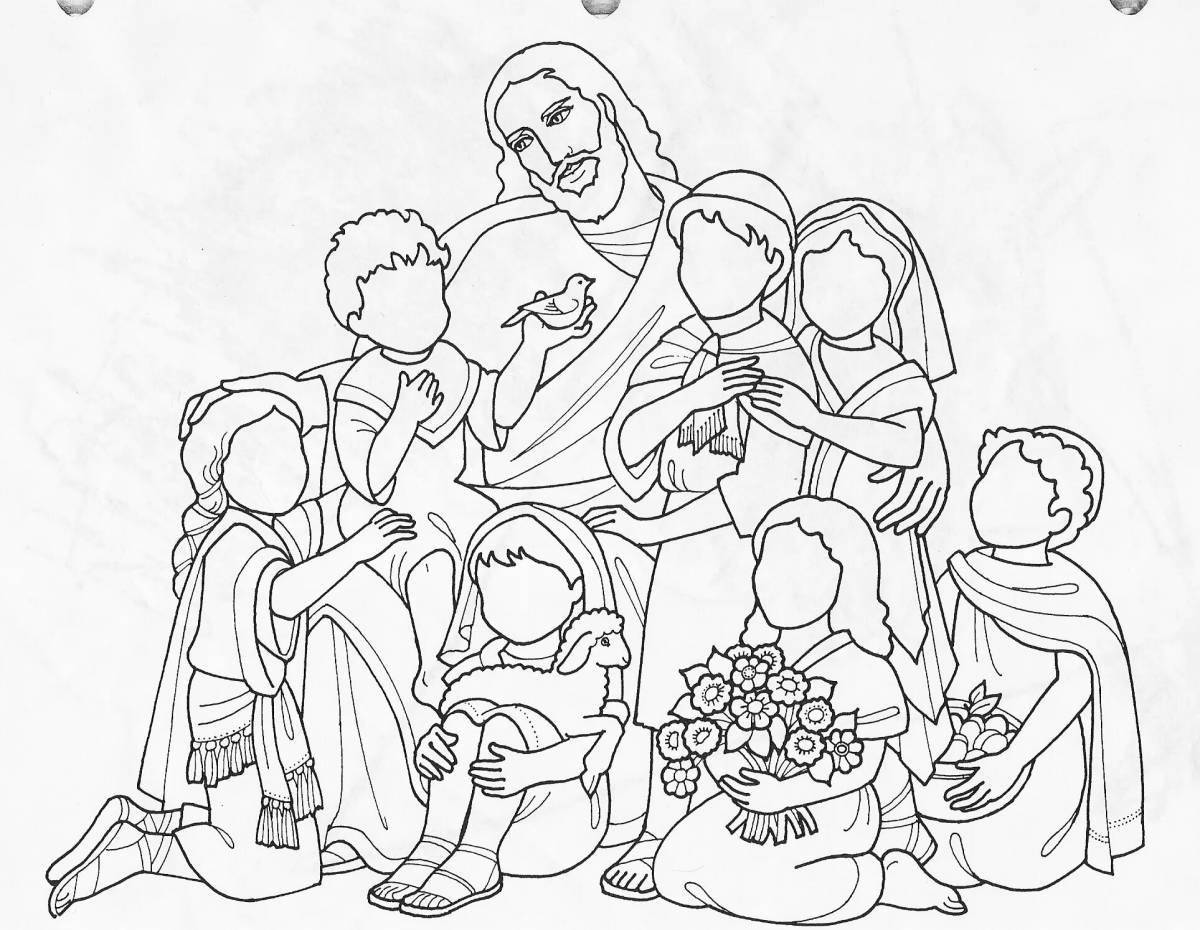 Photo Glitter coloring baby jesus