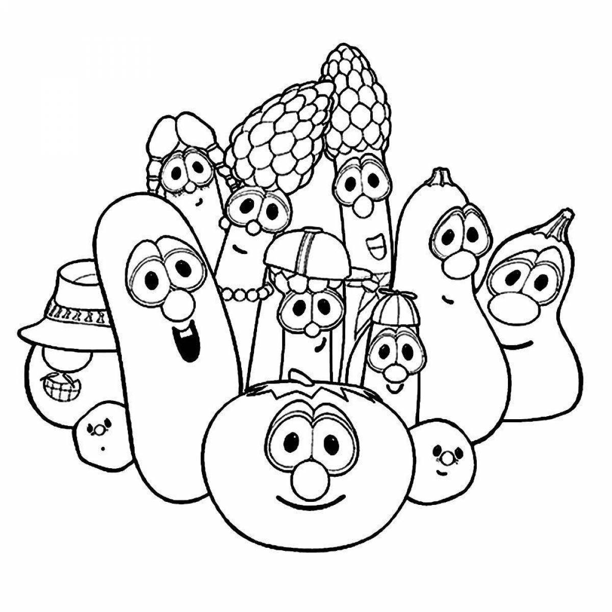 Sparkling cute fruit coloring pages