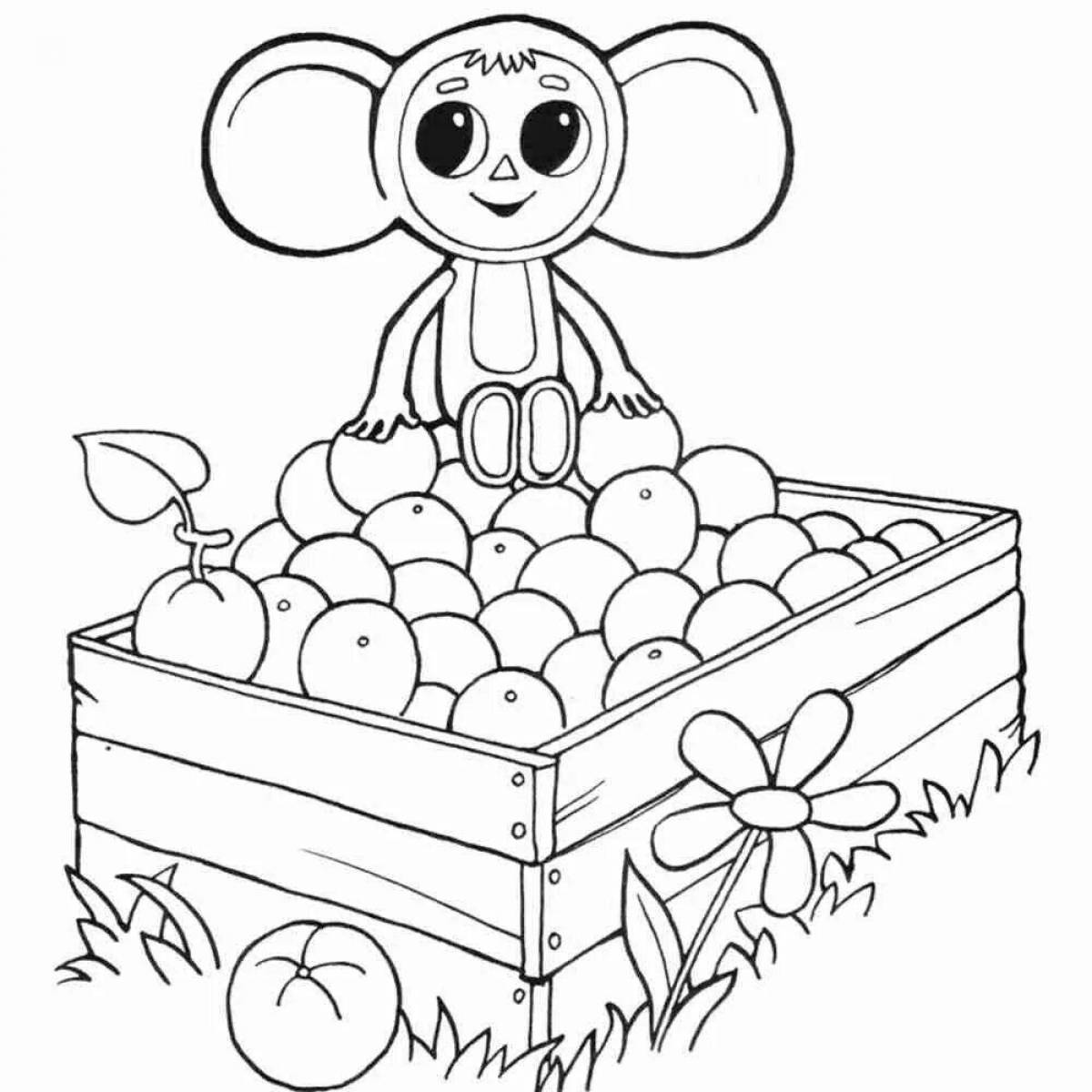 Charming cheburashka coloring book