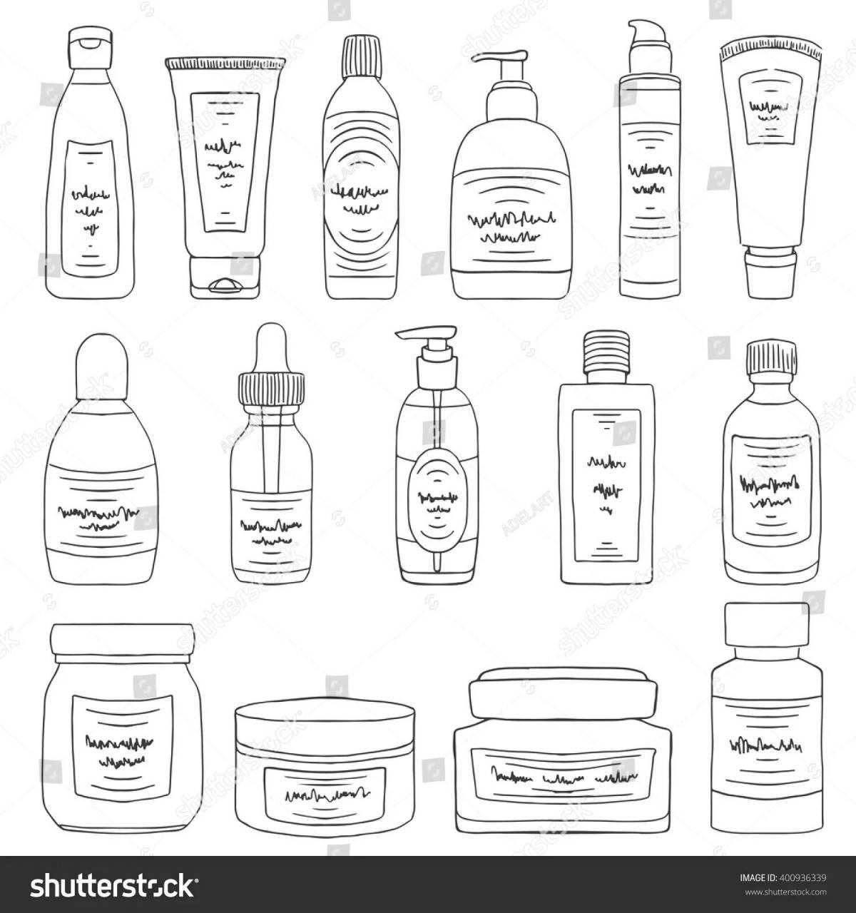 Coloring page incredible skin care cosmetics