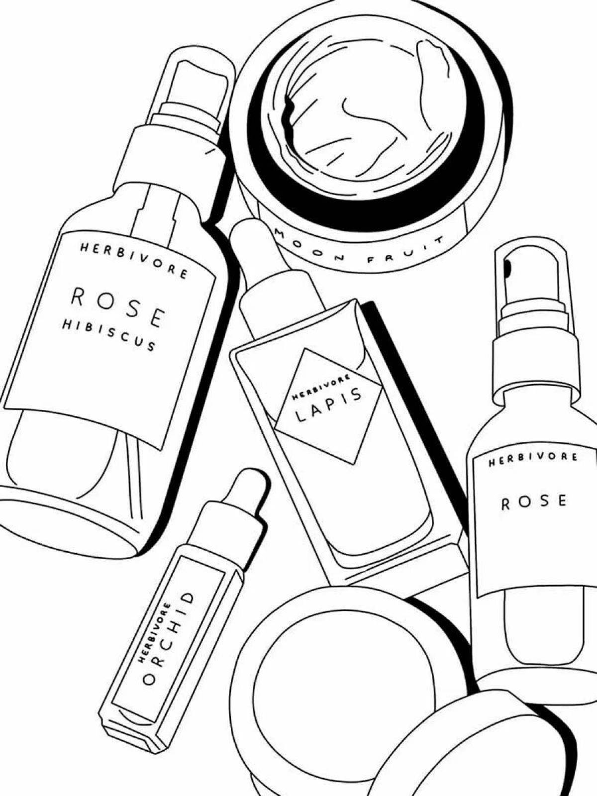 Coloring page excellent skin care cosmetics