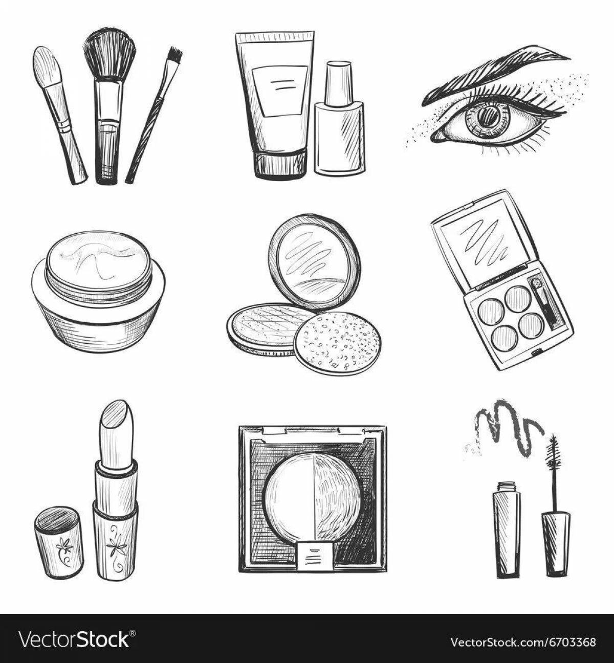 Colouring page amazing skin care cosmetics