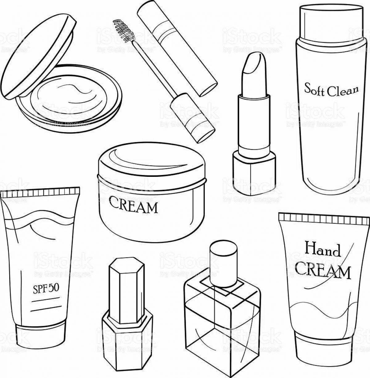 Coloring page adorable skin care cosmetics