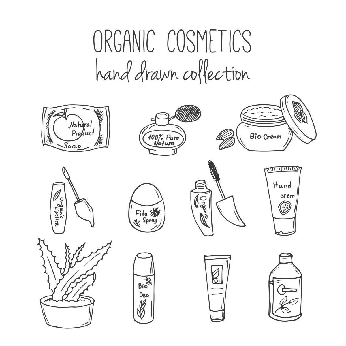 Coloring page lovely skin care cosmetics