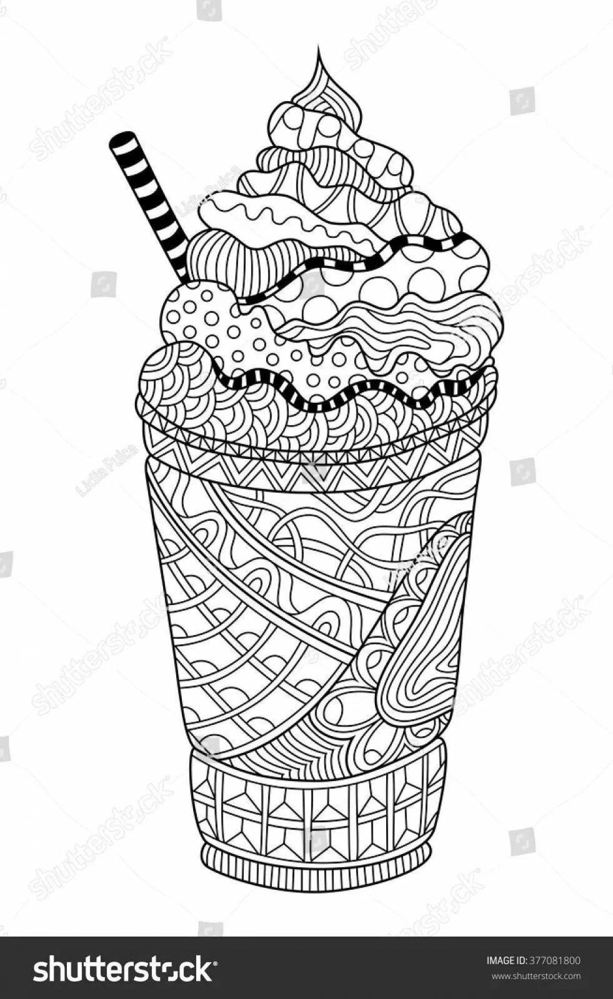 Relaxing anti-stress ice cream coloring book