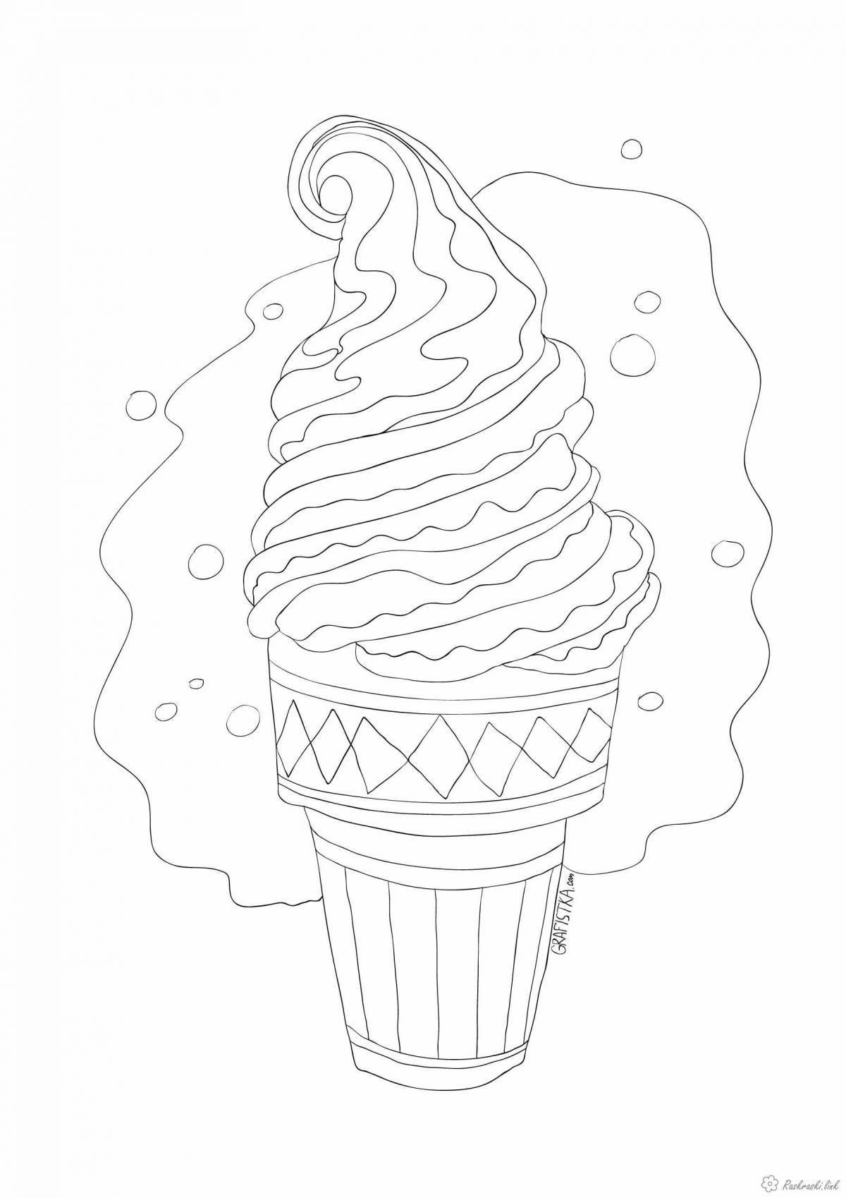 Bright anti-stress ice cream coloring book