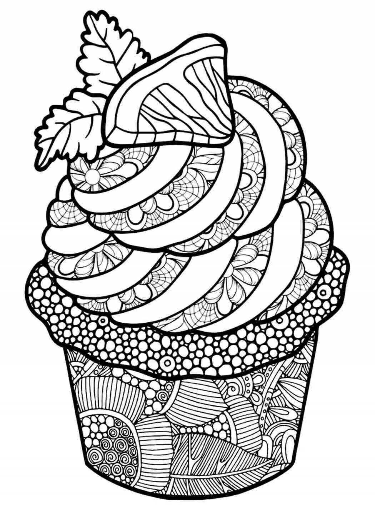 Colouring delicious anti-stress ice cream