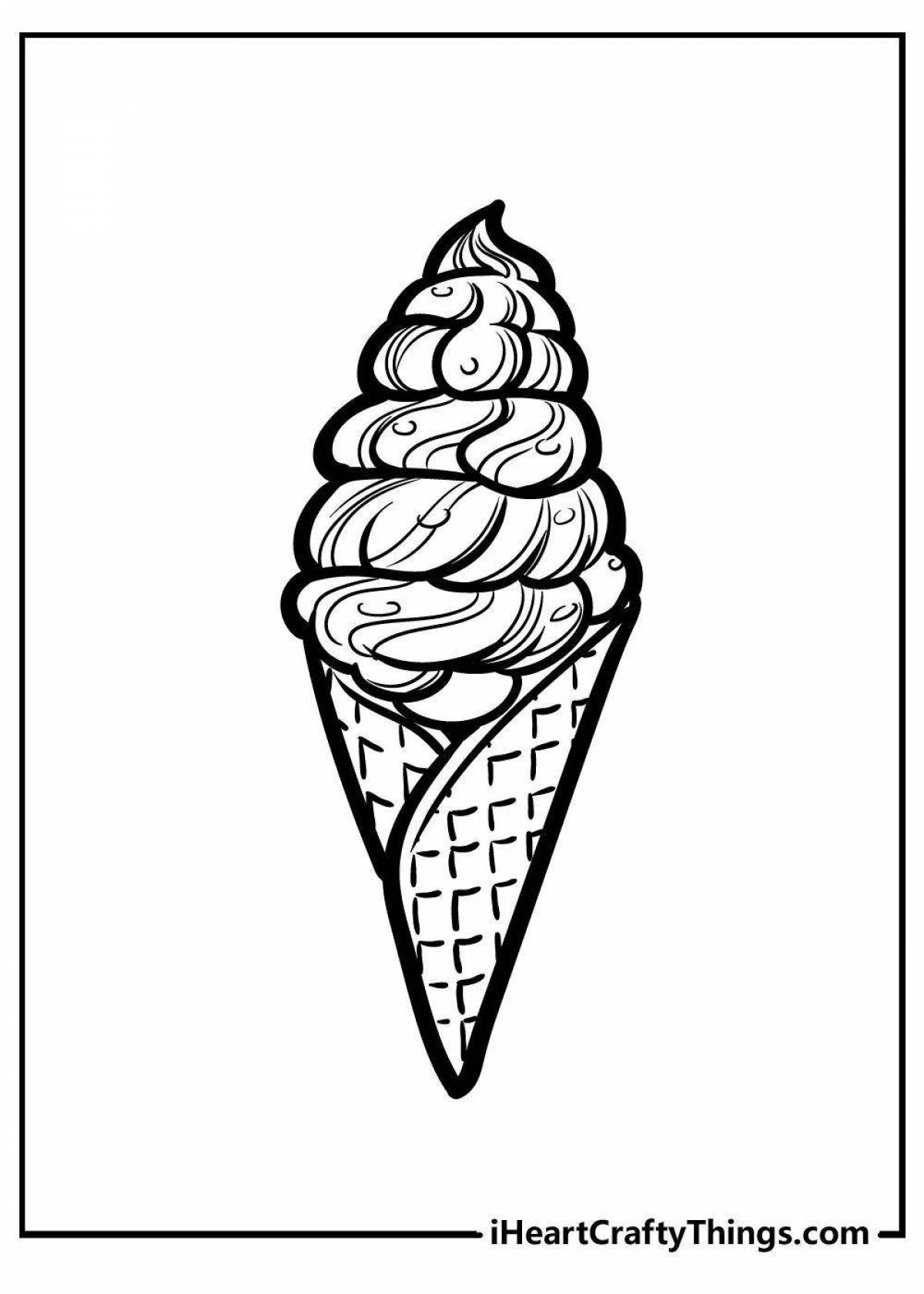 Inviting coloring book anti-stress ice cream