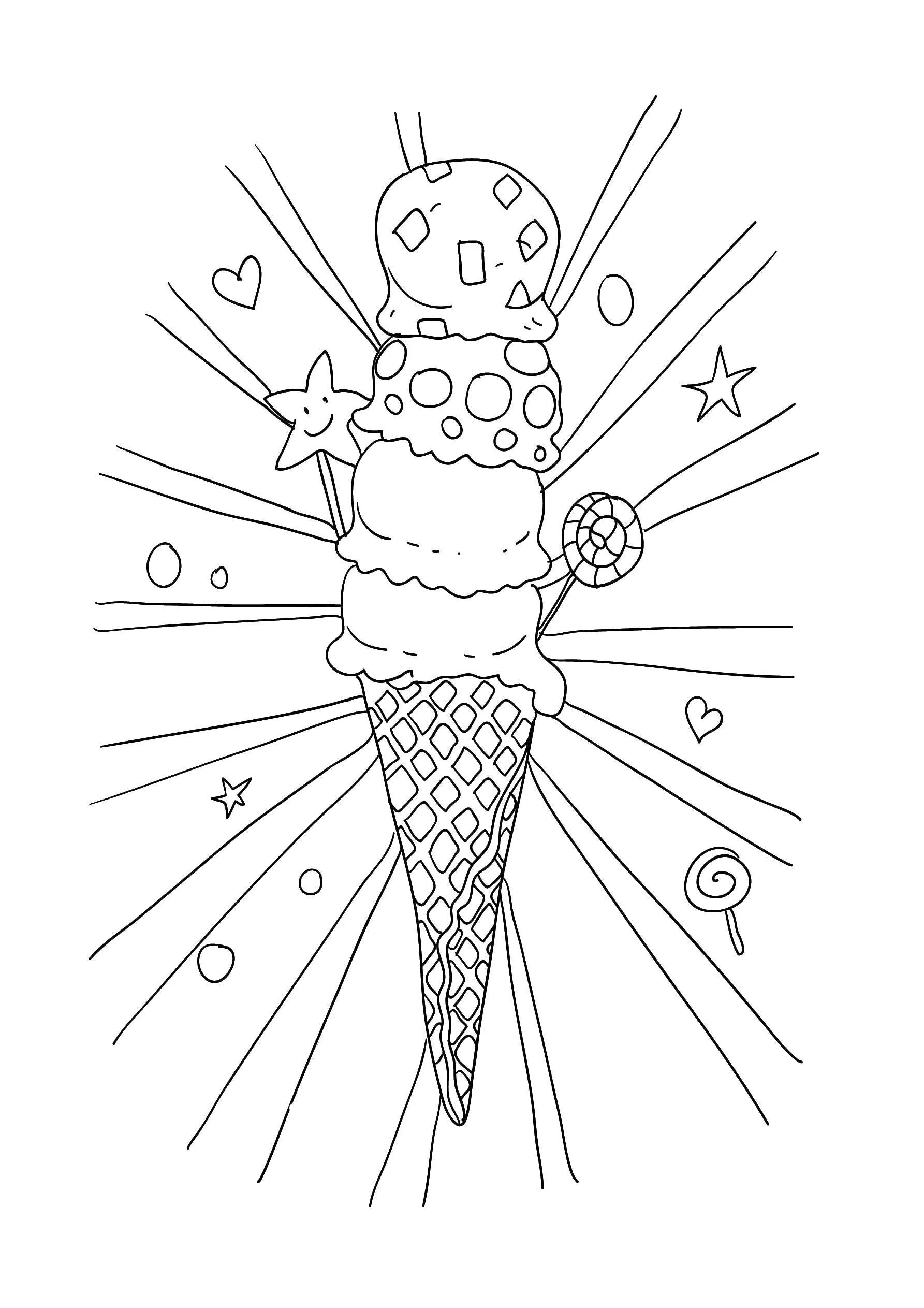 Pleasant anti-stress ice cream coloring book
