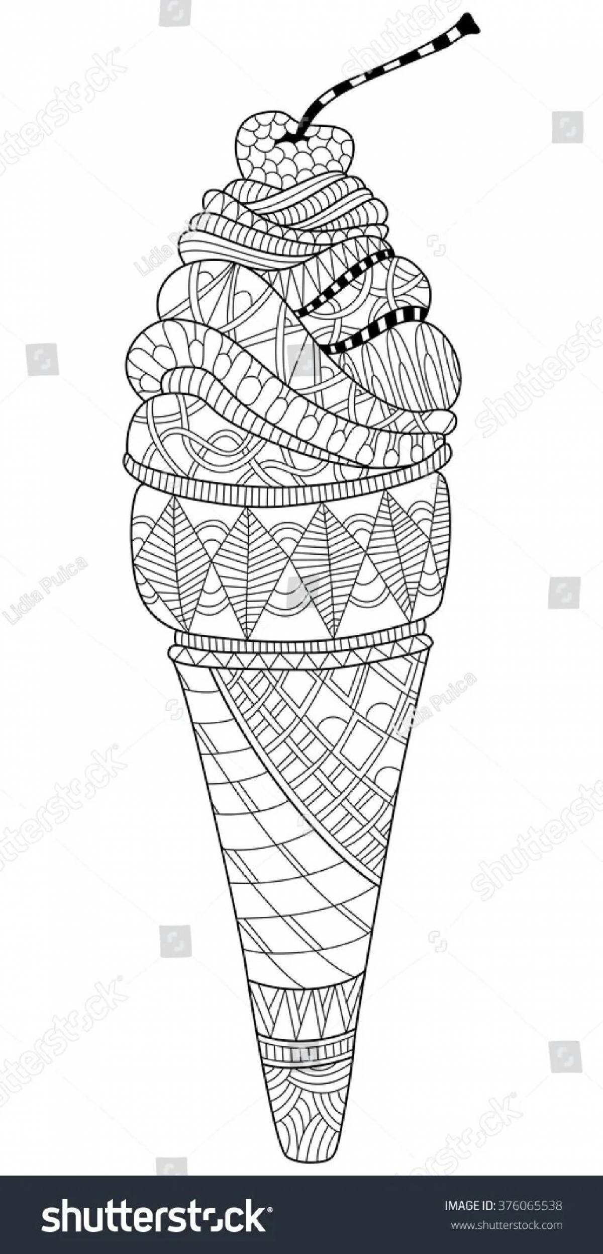 Nice anti-stress ice cream coloring book