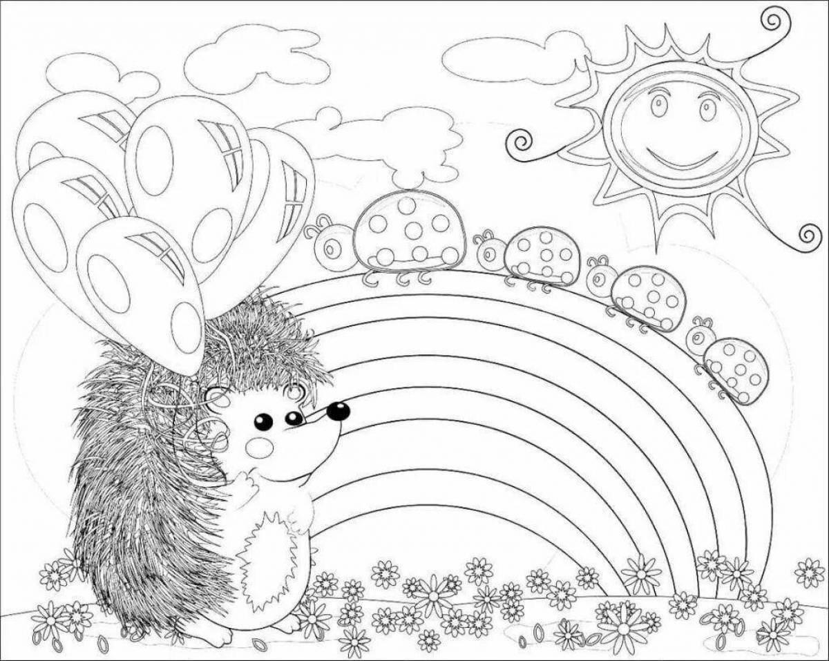 Dazzling Prishvin hedgehog coloring book