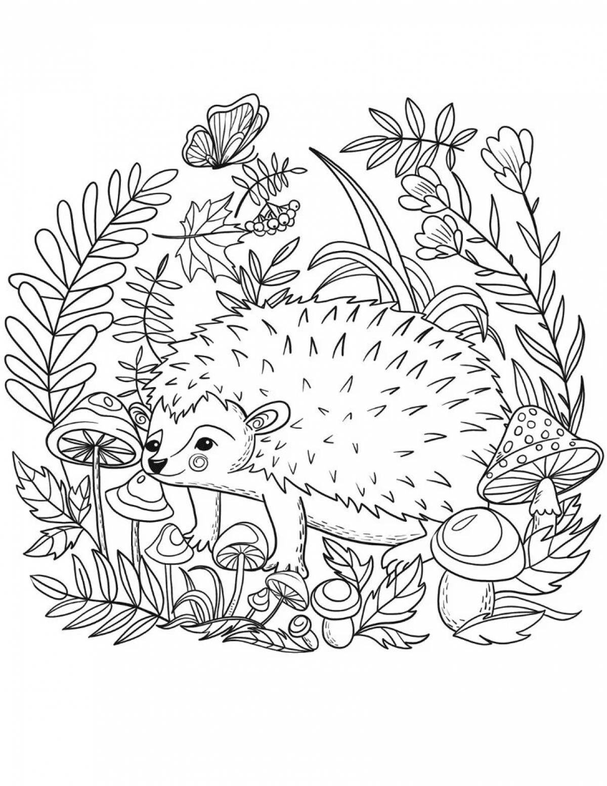 Coloring hedgehog Prishvin sparkling