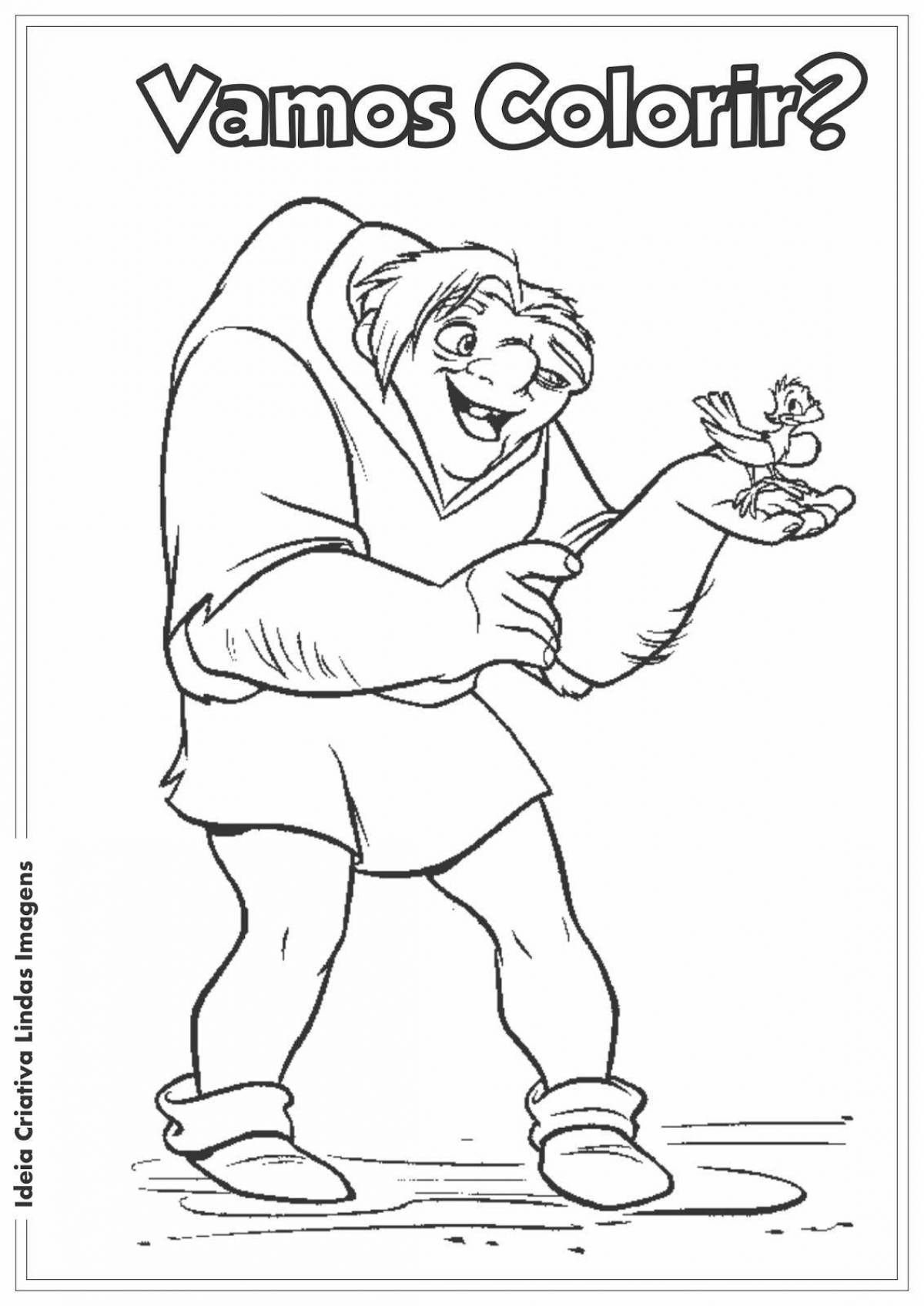 Coloring page grinning boy