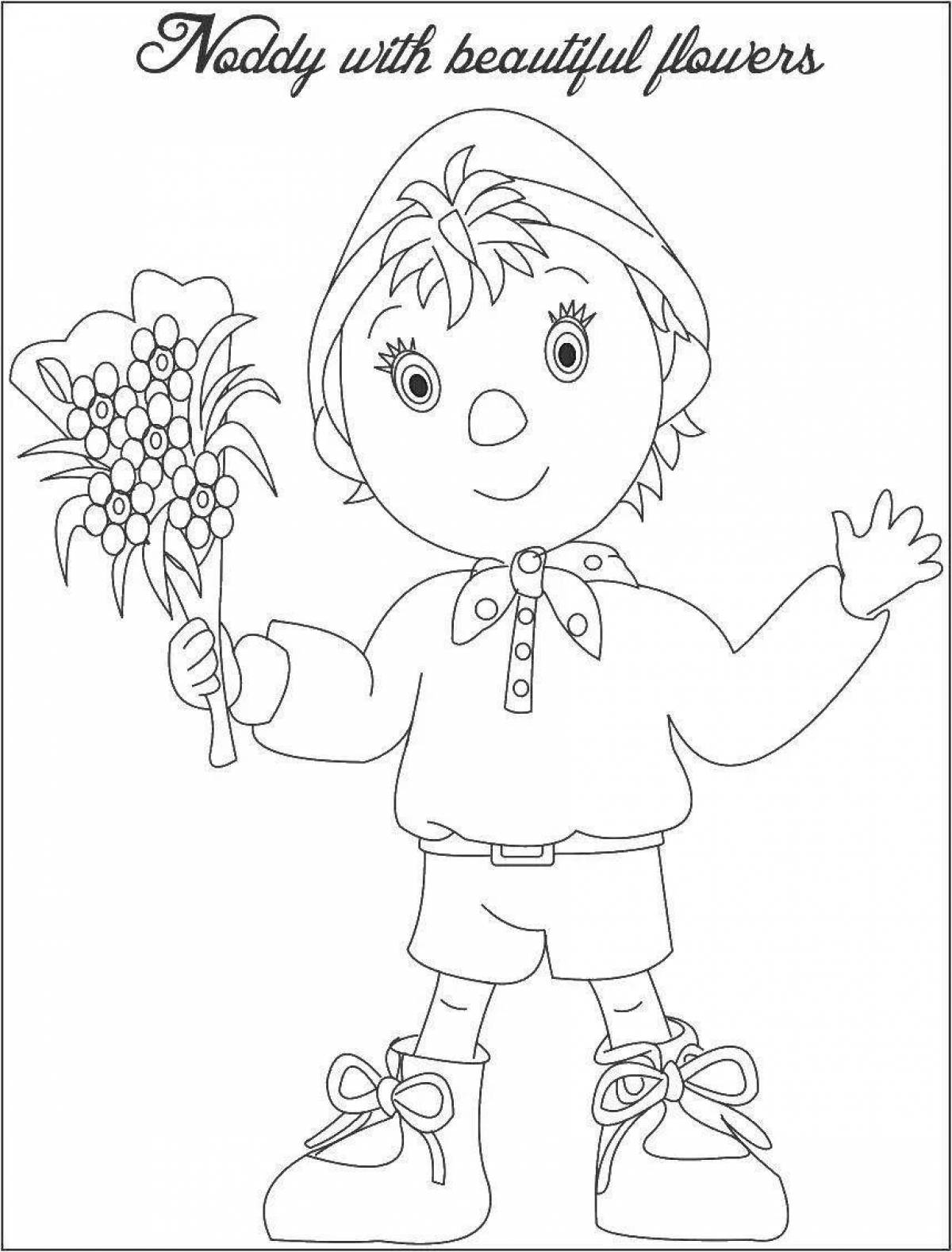 Coloring page blissful little boy