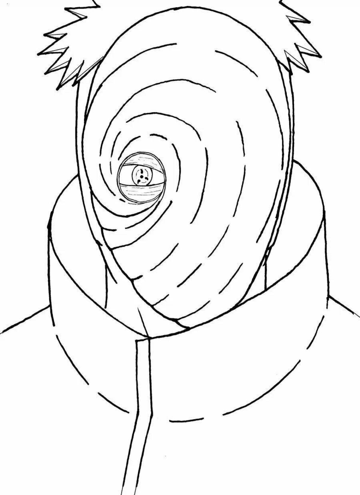 Color filled naruto obito coloring page