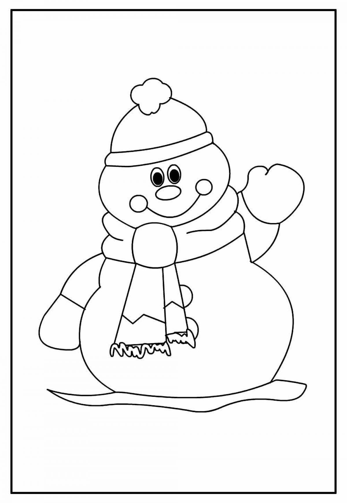 Glitter snowman coloring card