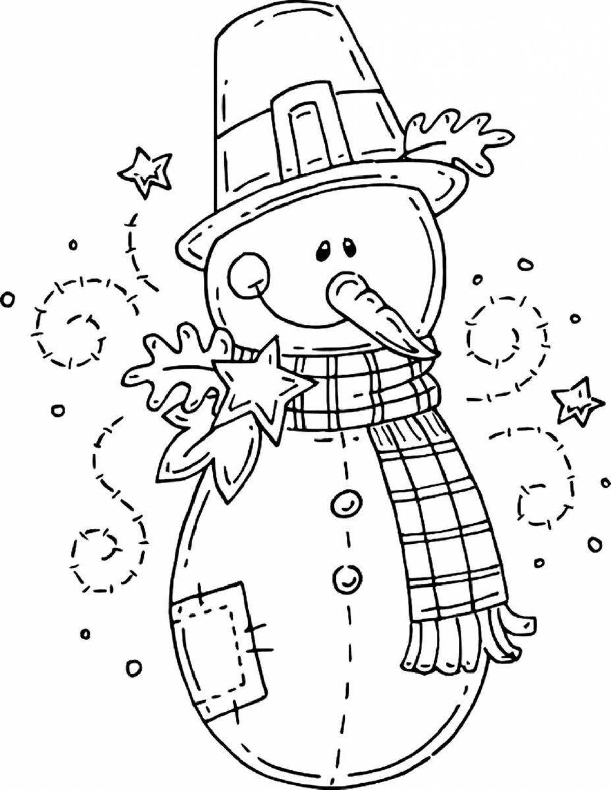 Delightful snowman coloring card