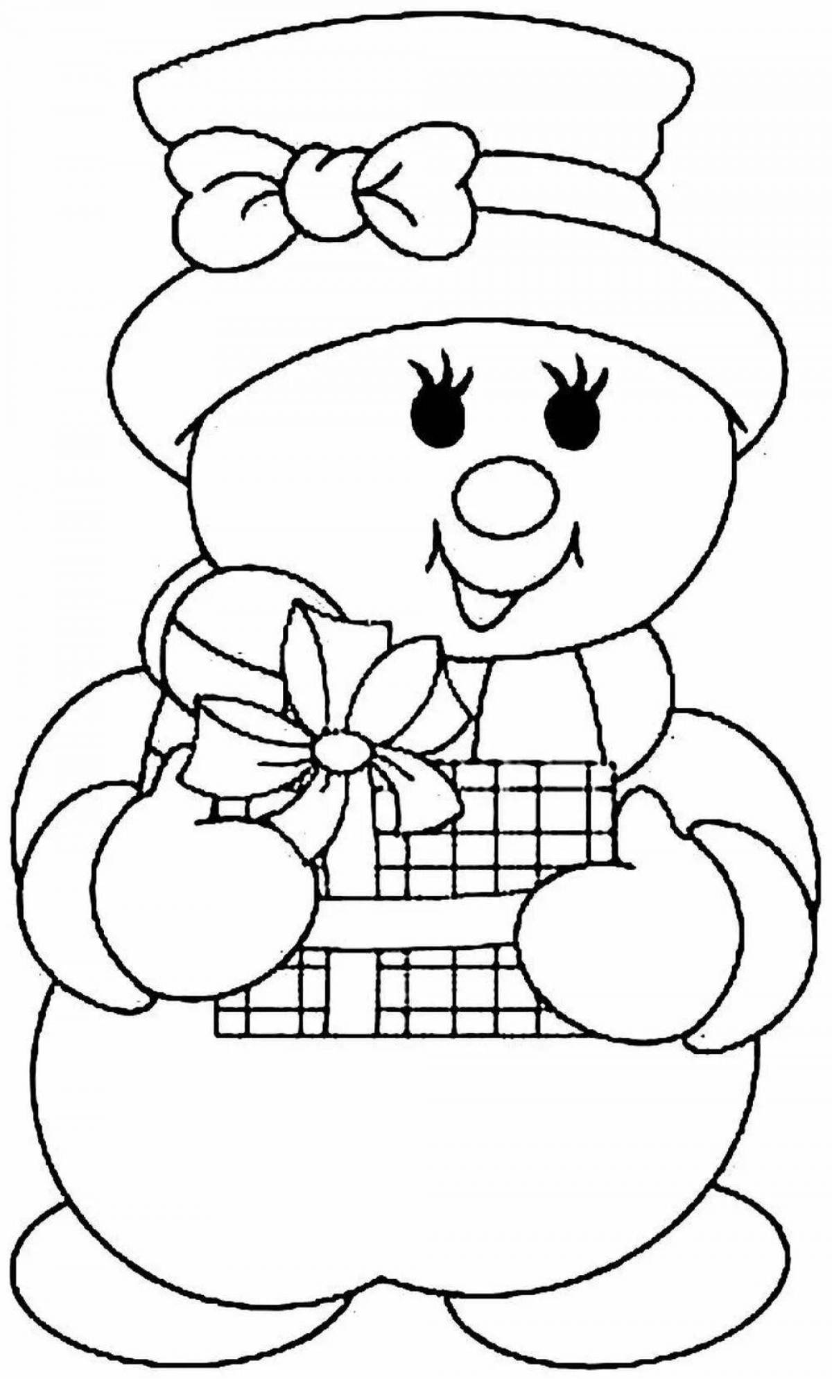Animated snowman coloring card