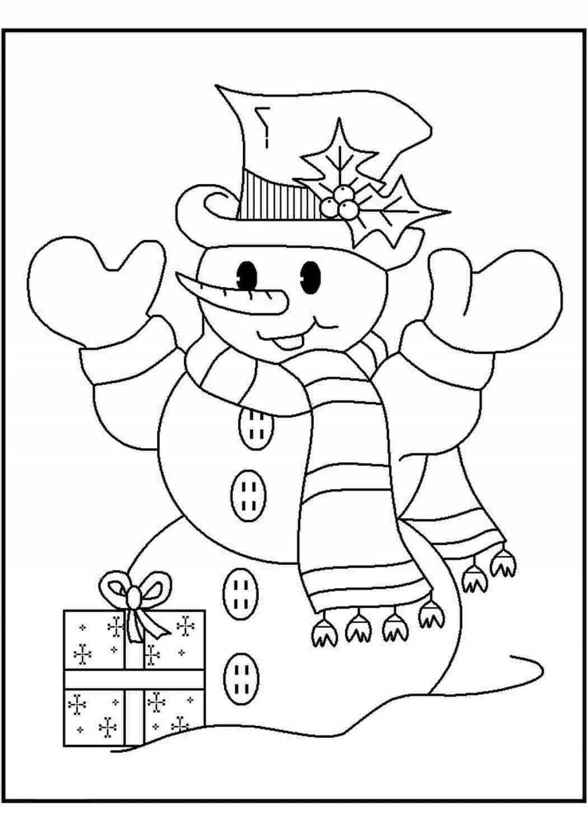 Coloring card noble snowman