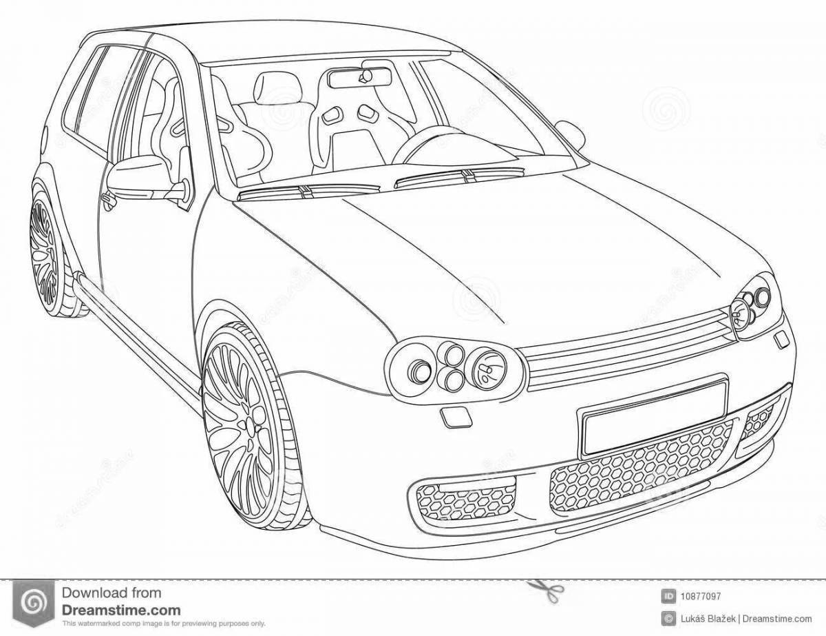 Colorful coloring volkswagen golf