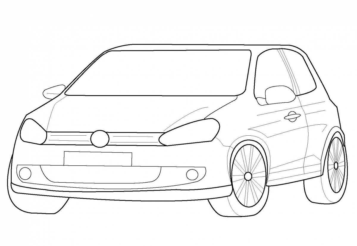 Coloring lovely volkswagen golf