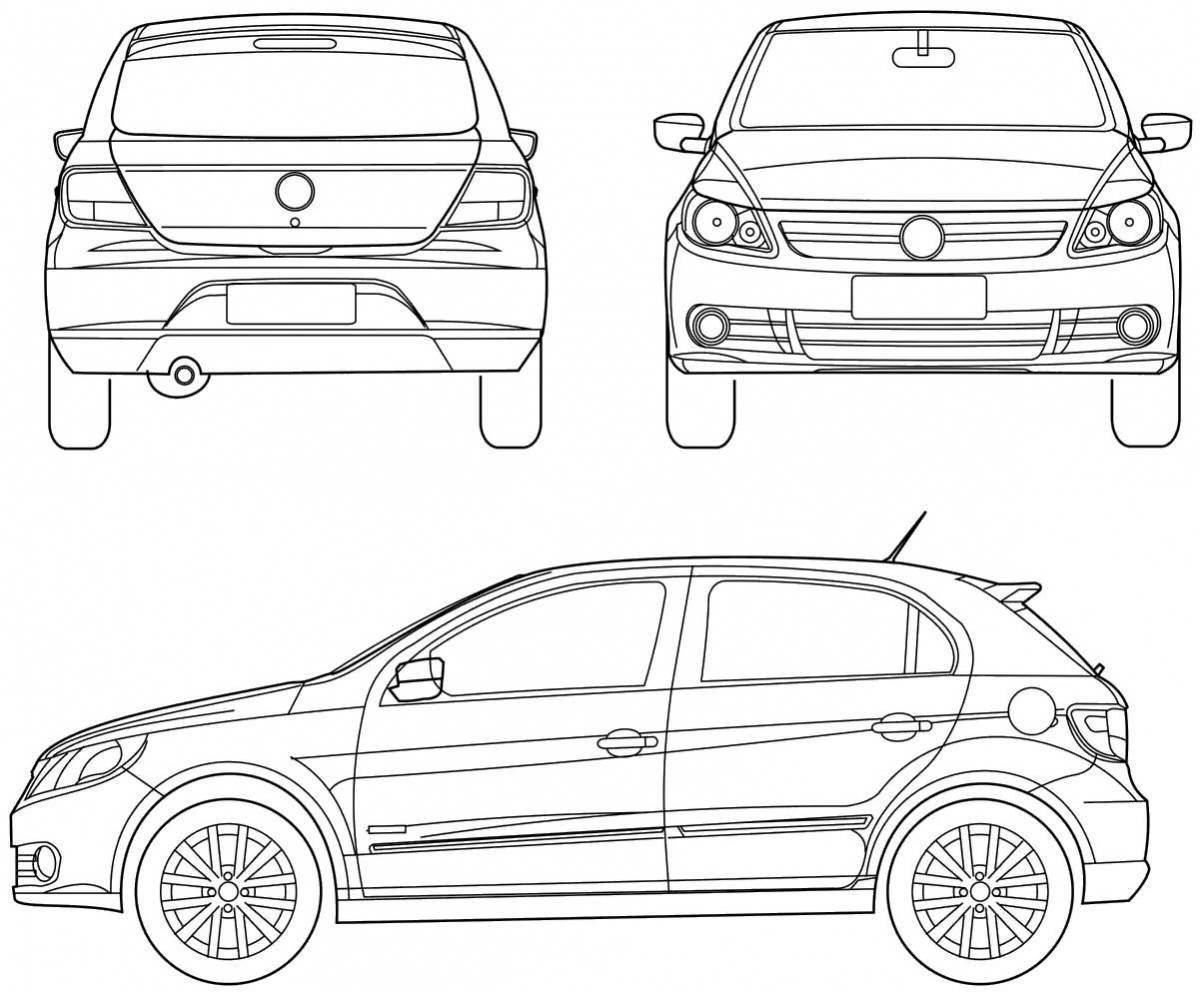 Volkswagen golf bold coloring