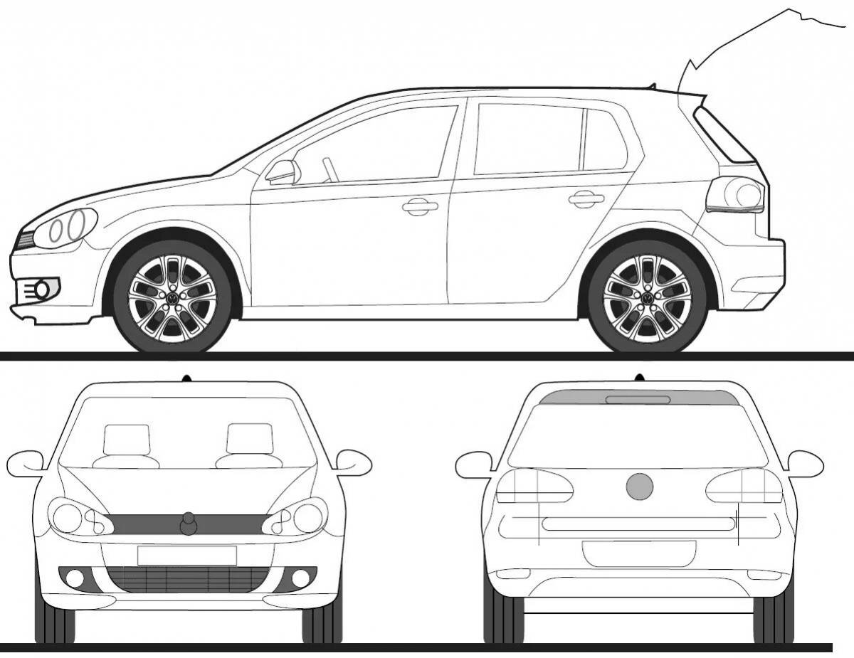 Cool volkswagen golf coloring book