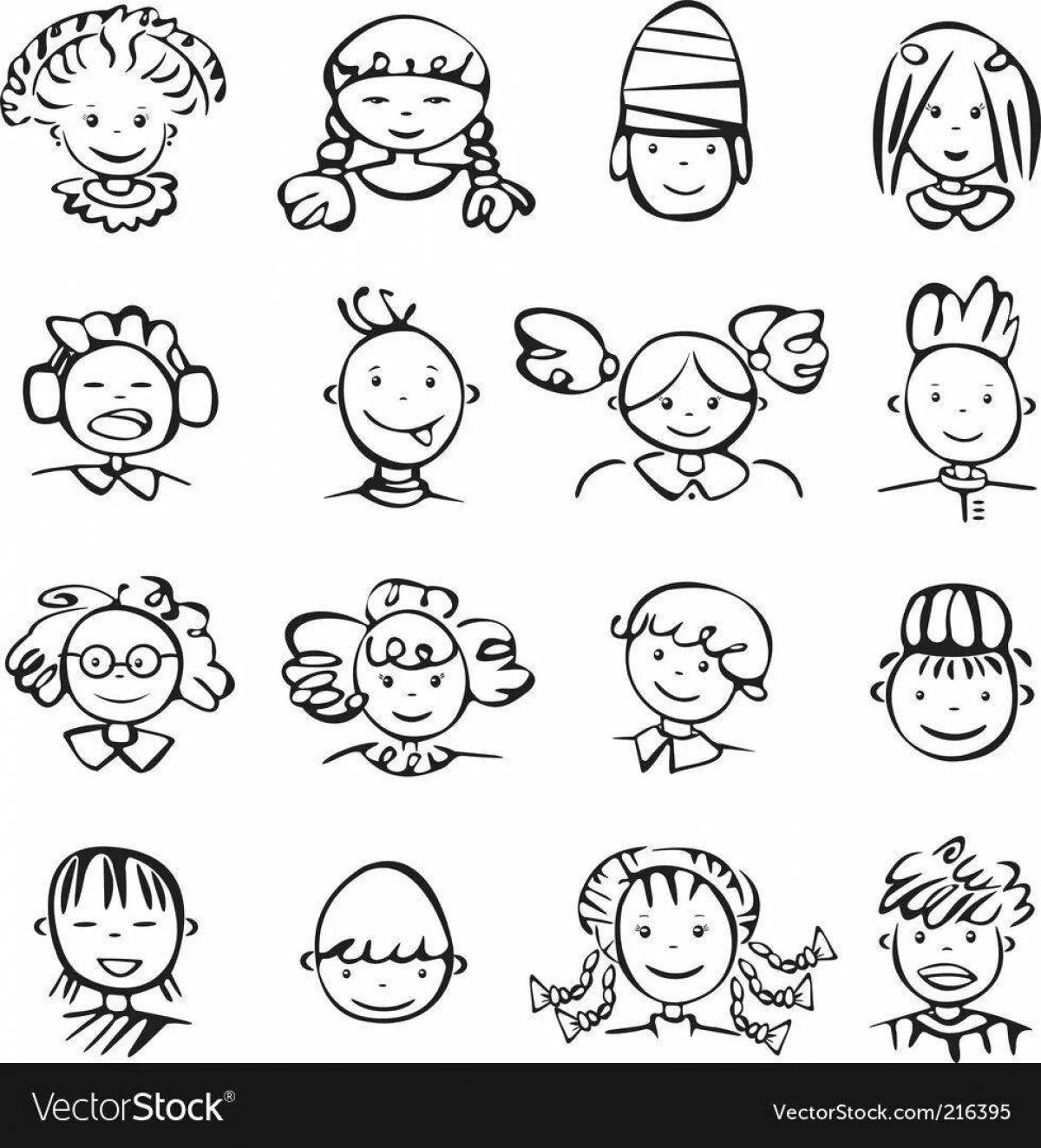 Грациозная раскраска человеческие эмоции