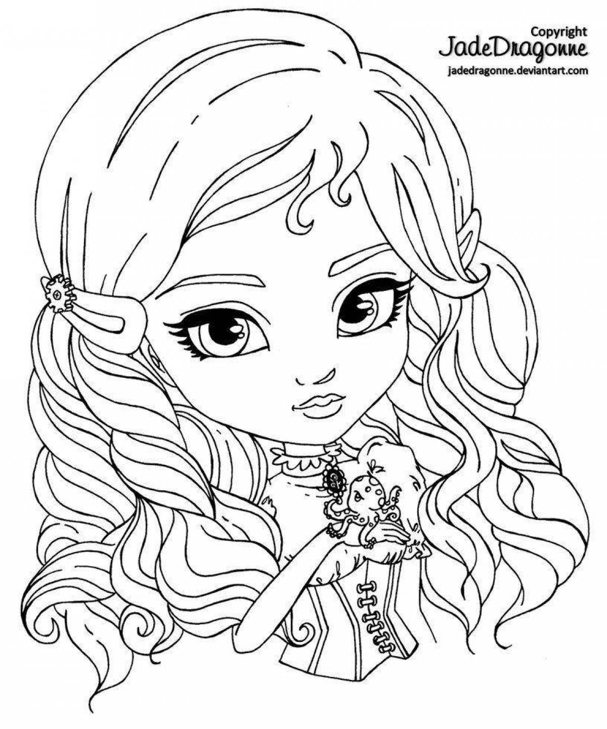 Photo Creative blythe doll coloring