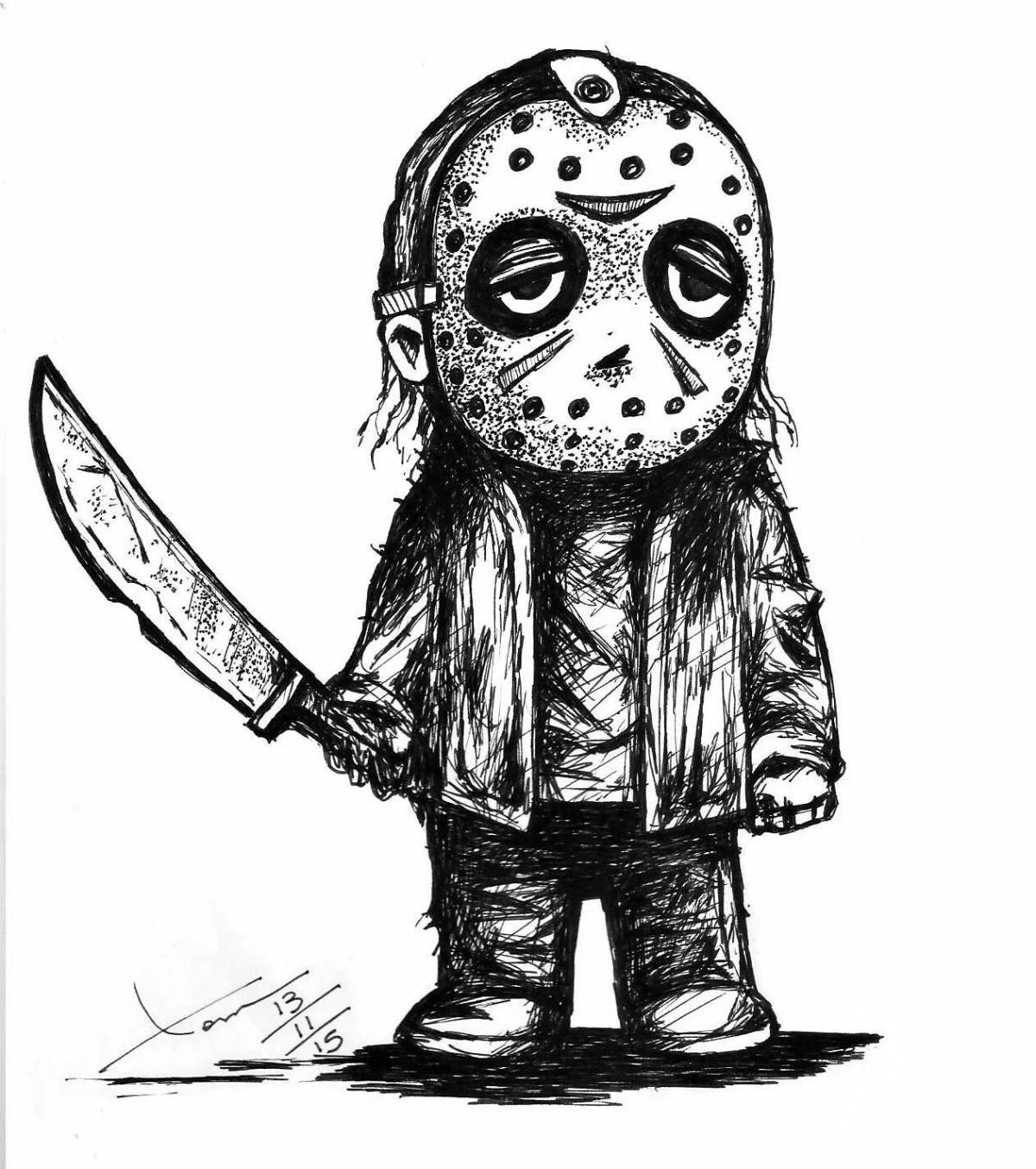 Friday the 13th coloring page