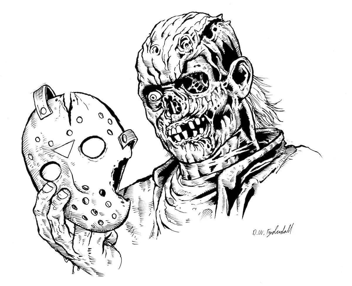 Cold Friday the 13th coloring page