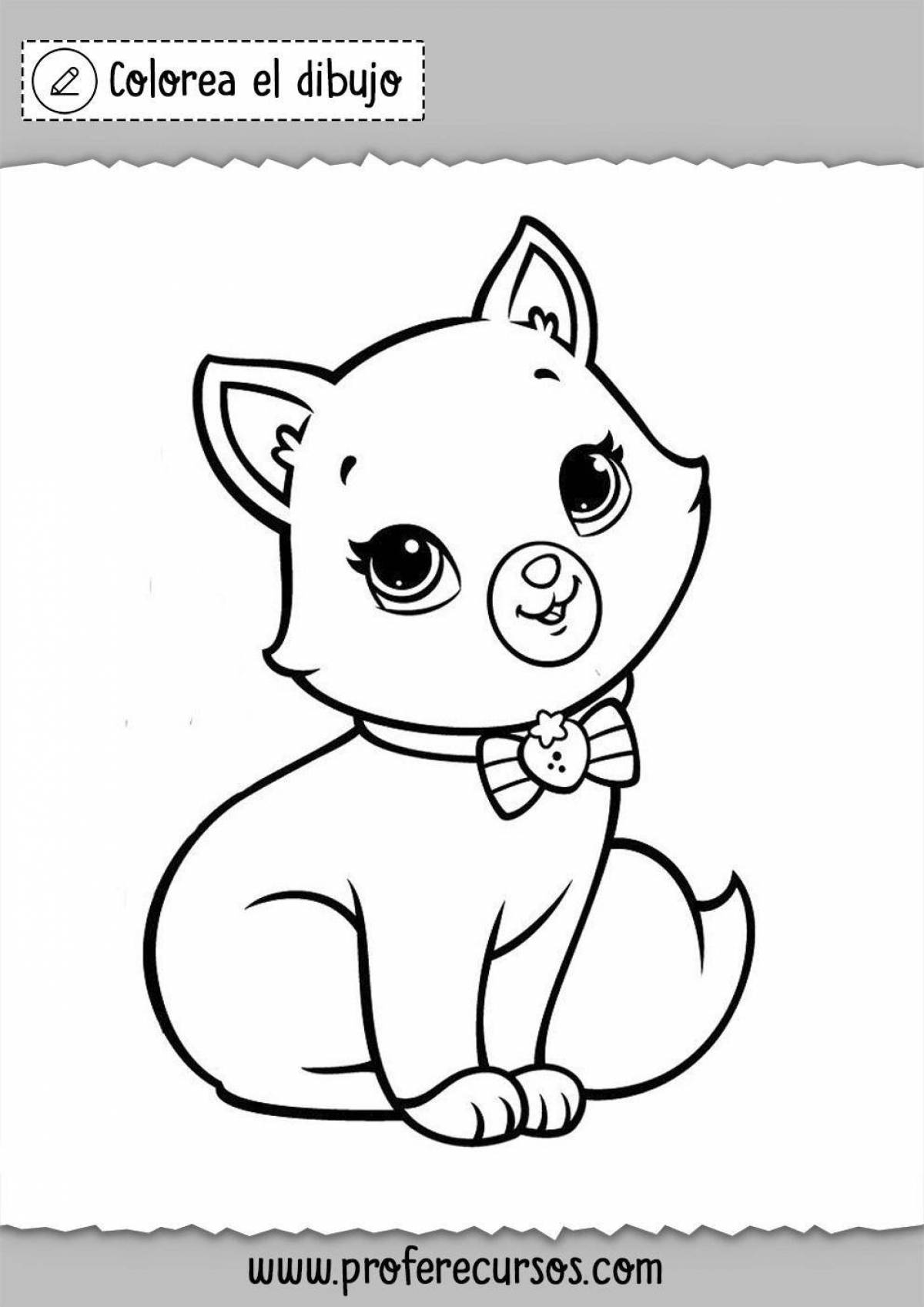 Charming cat lily coloring book