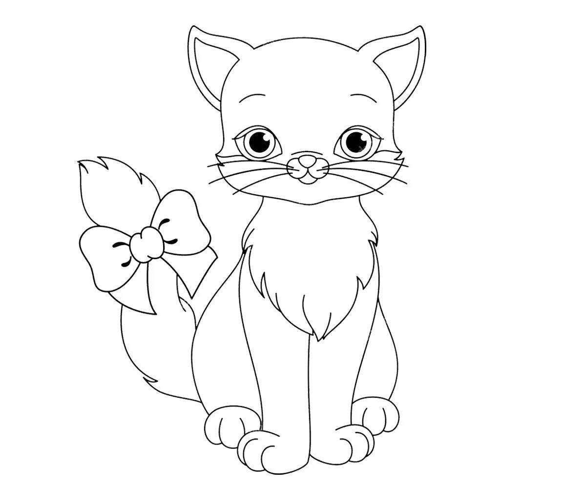 Coloring page charming cat lily