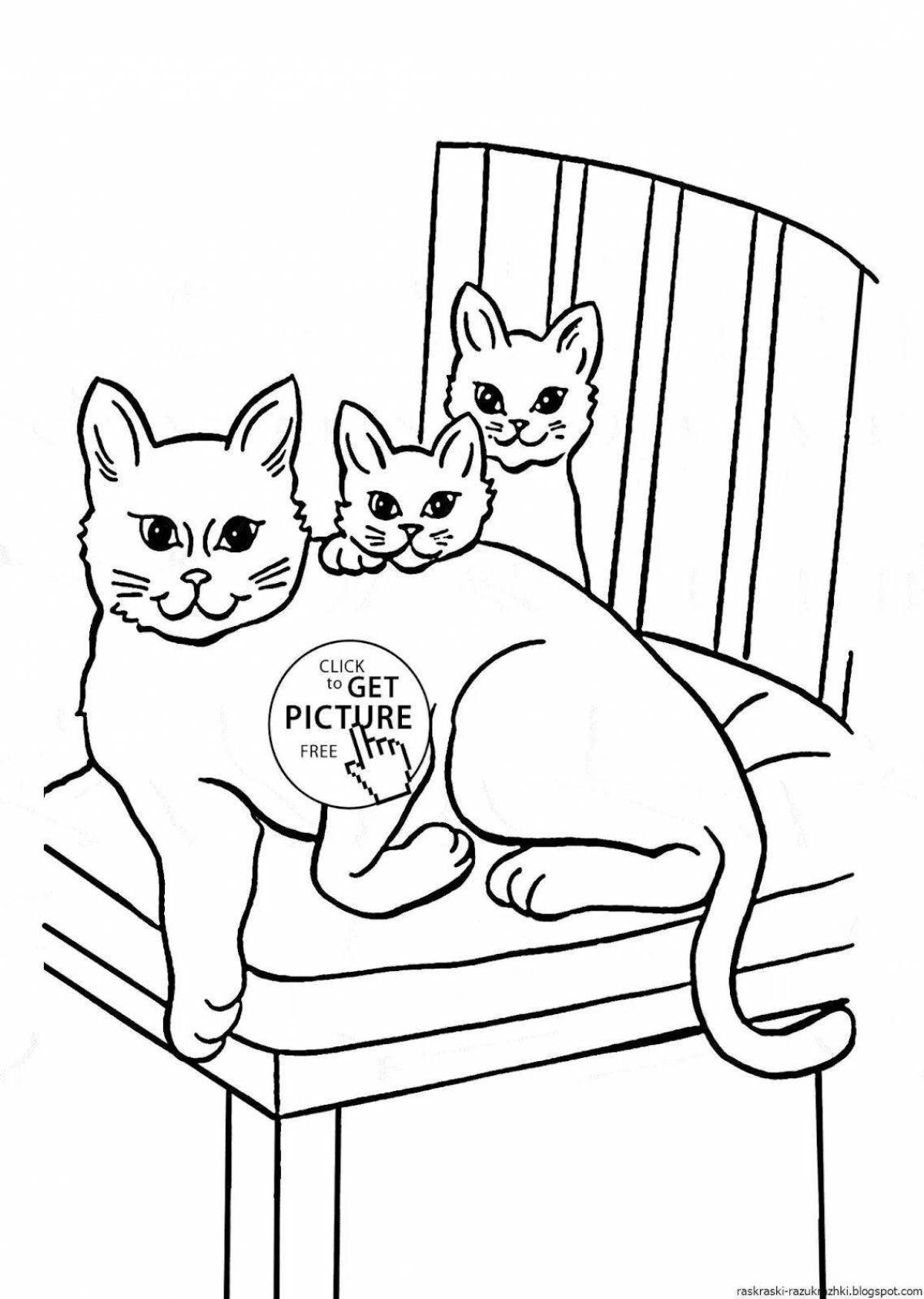 Exotic cat lily coloring page