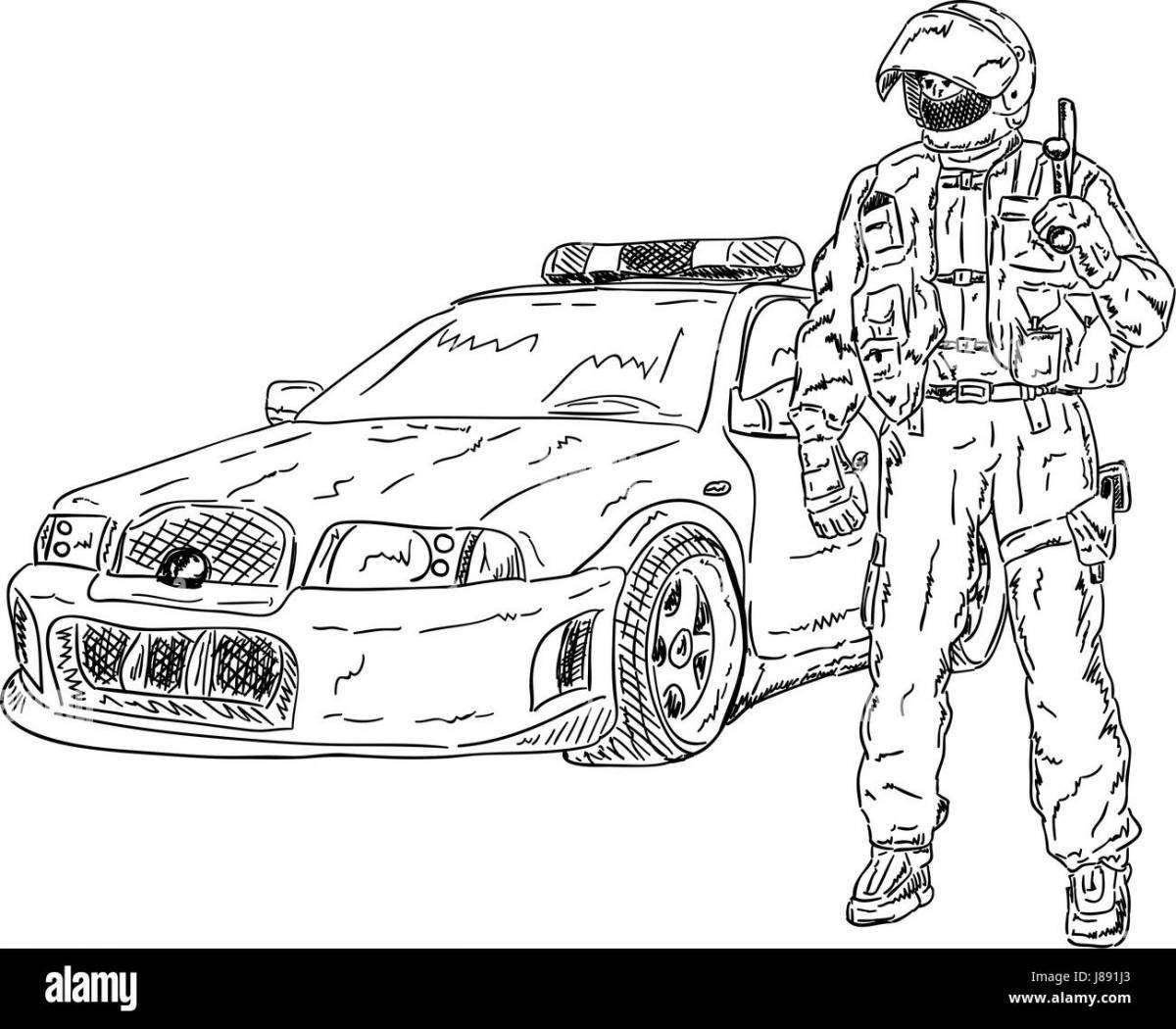 Bmw live police coloring
