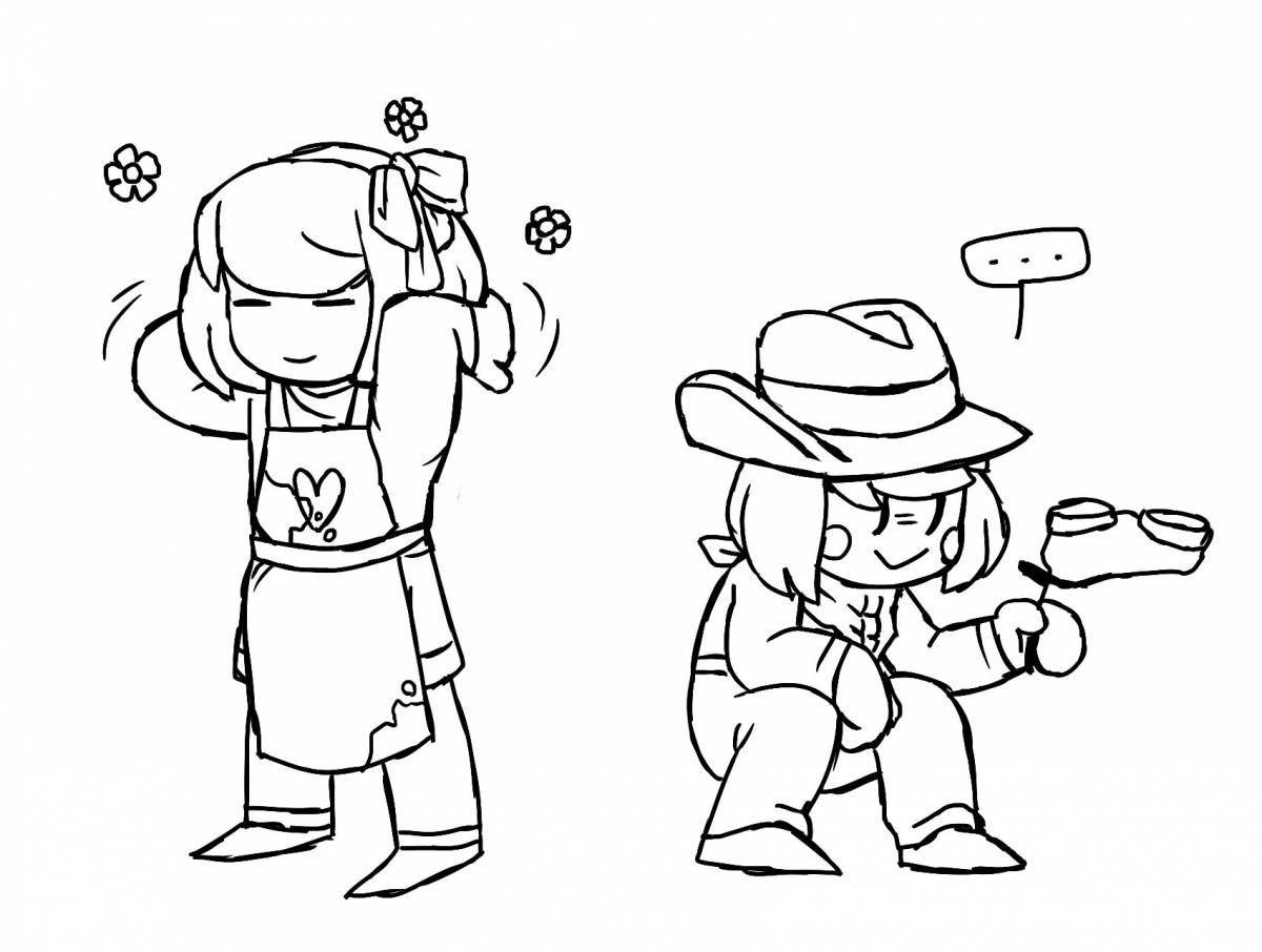 Colorful undertail chara coloring page