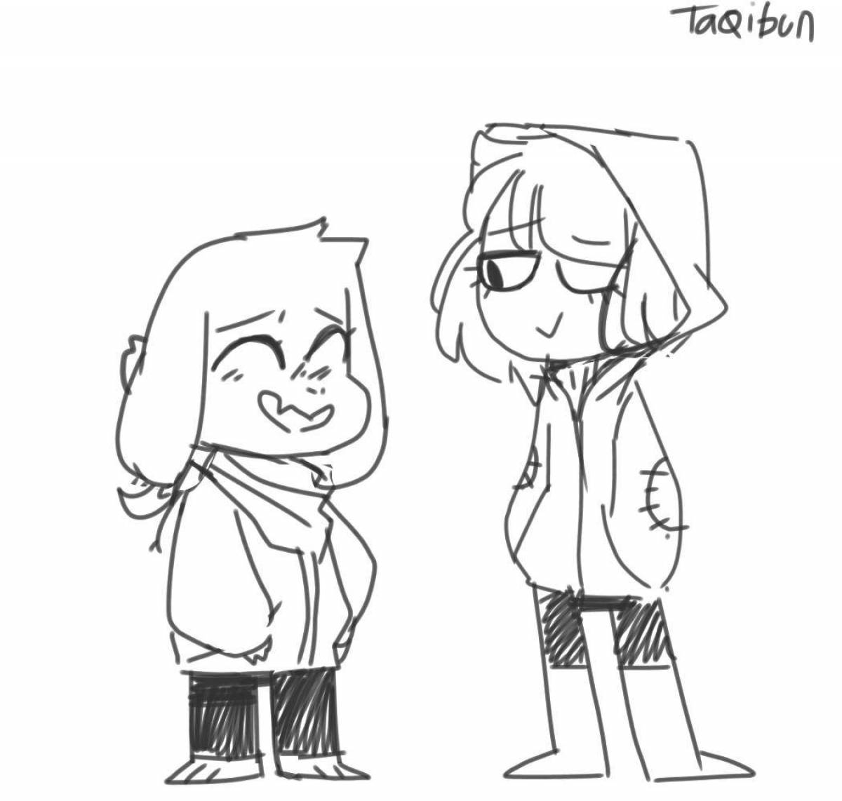 Coloring book funny undertale chara