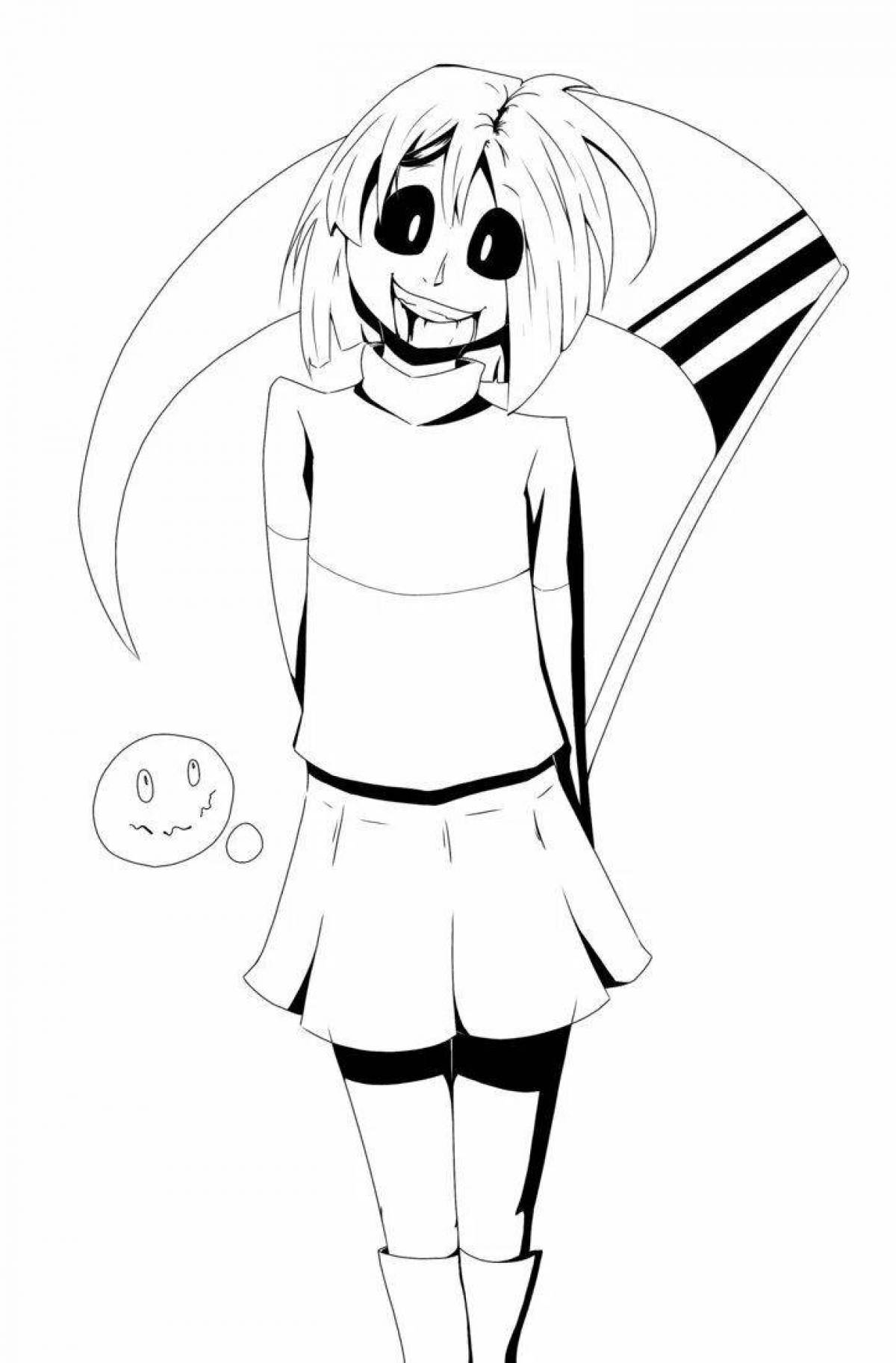 Coloring book happy undertale chara