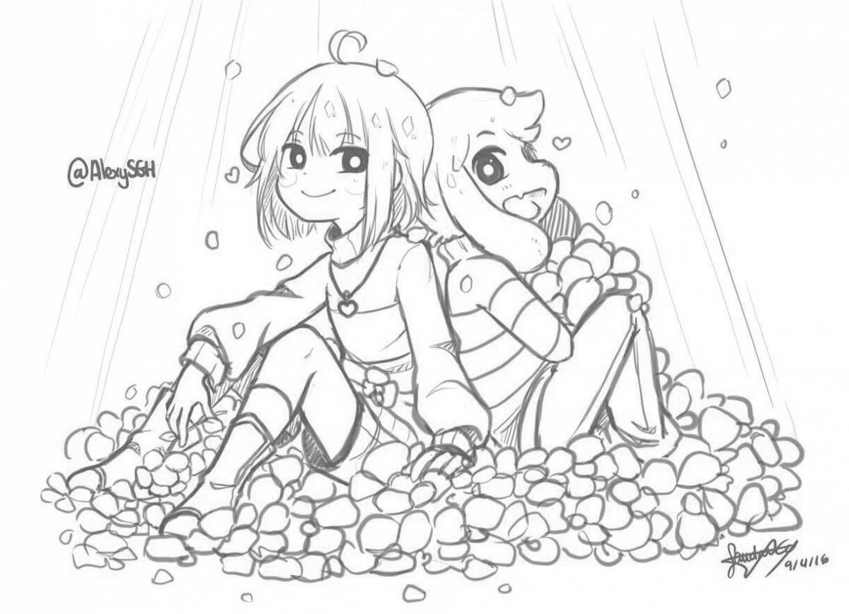 Exciting undertail chara coloring page