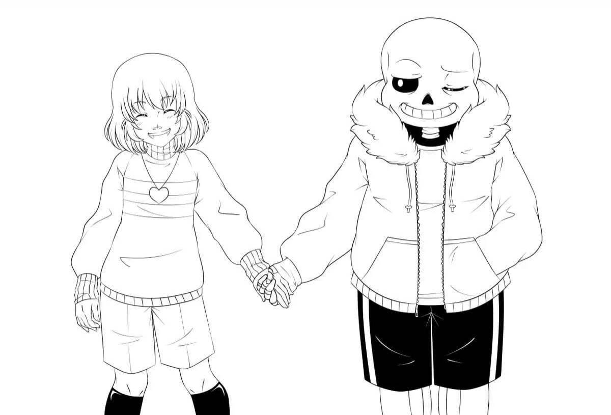 Chara glowing undertail coloring page