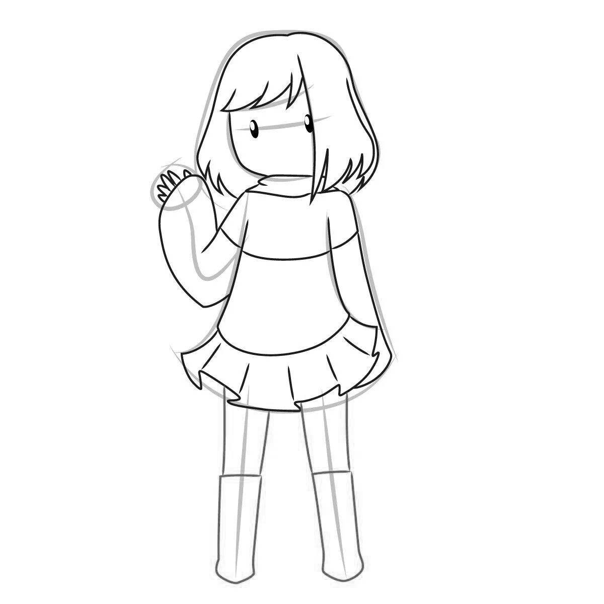 Coloring book striking undertail chara